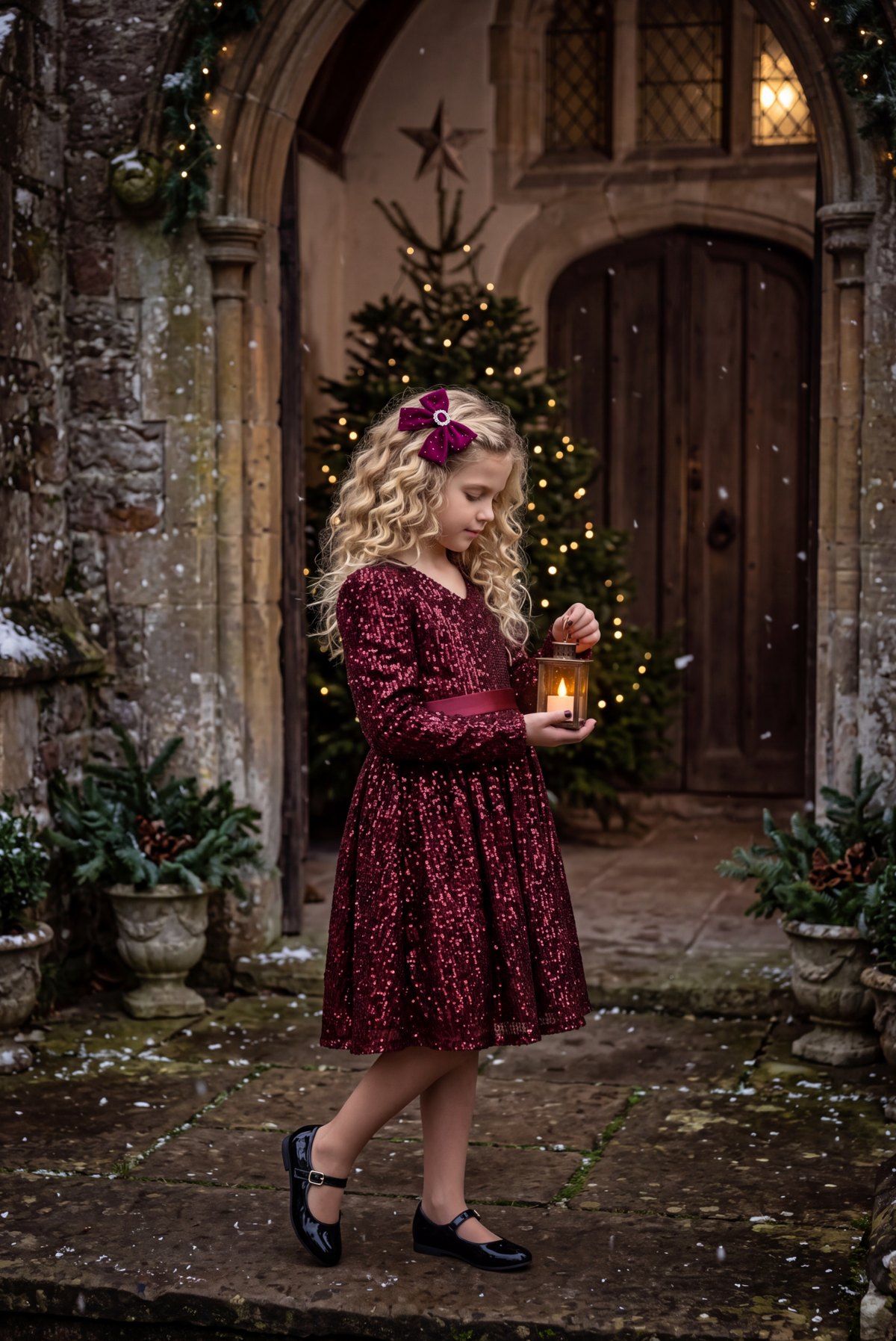 RAYE VELVET BOW CRIMSON