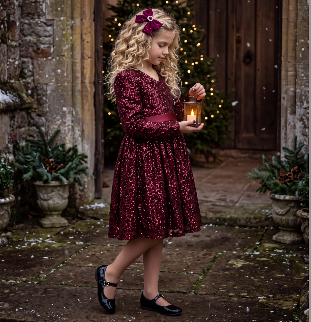 EMMA SEQUIN DRESS WINE