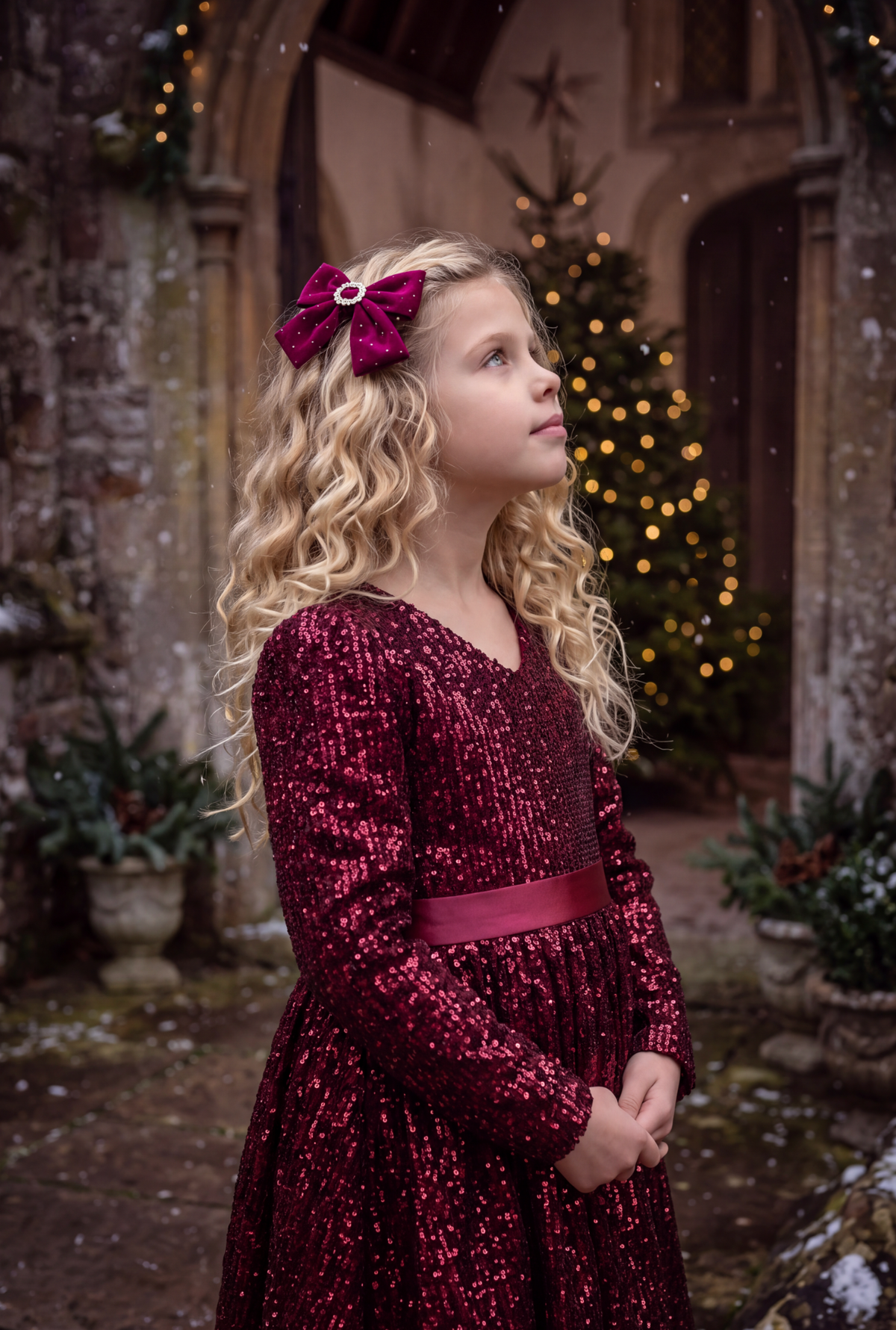 RAYE VELVET BOW CRIMSON