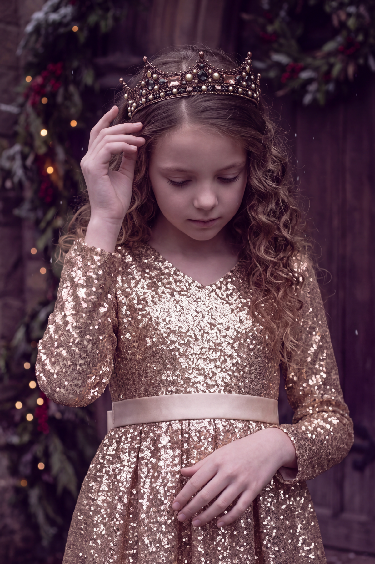 EMMA SEQUIN DRESS GOLD