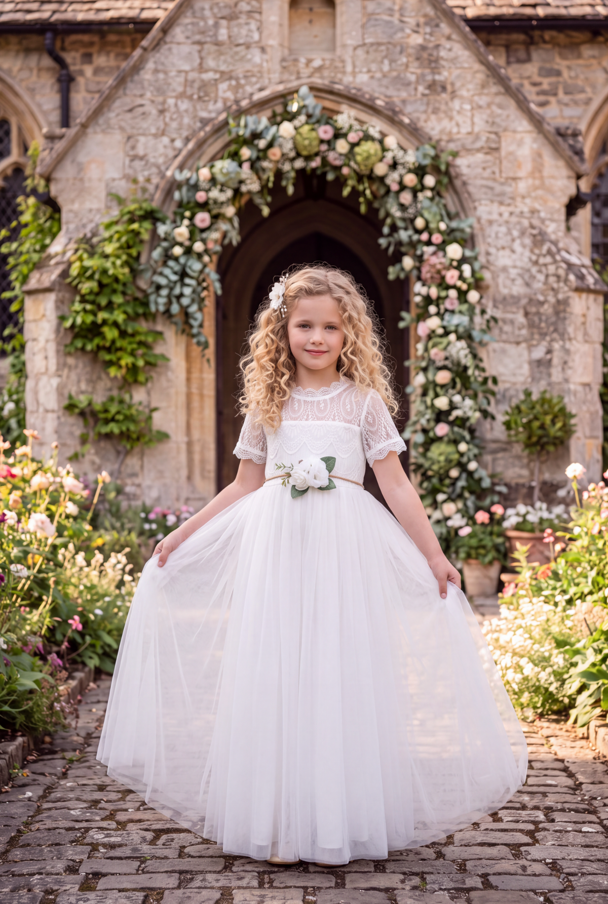 GRACIE GOWN & BELT SET WHITE