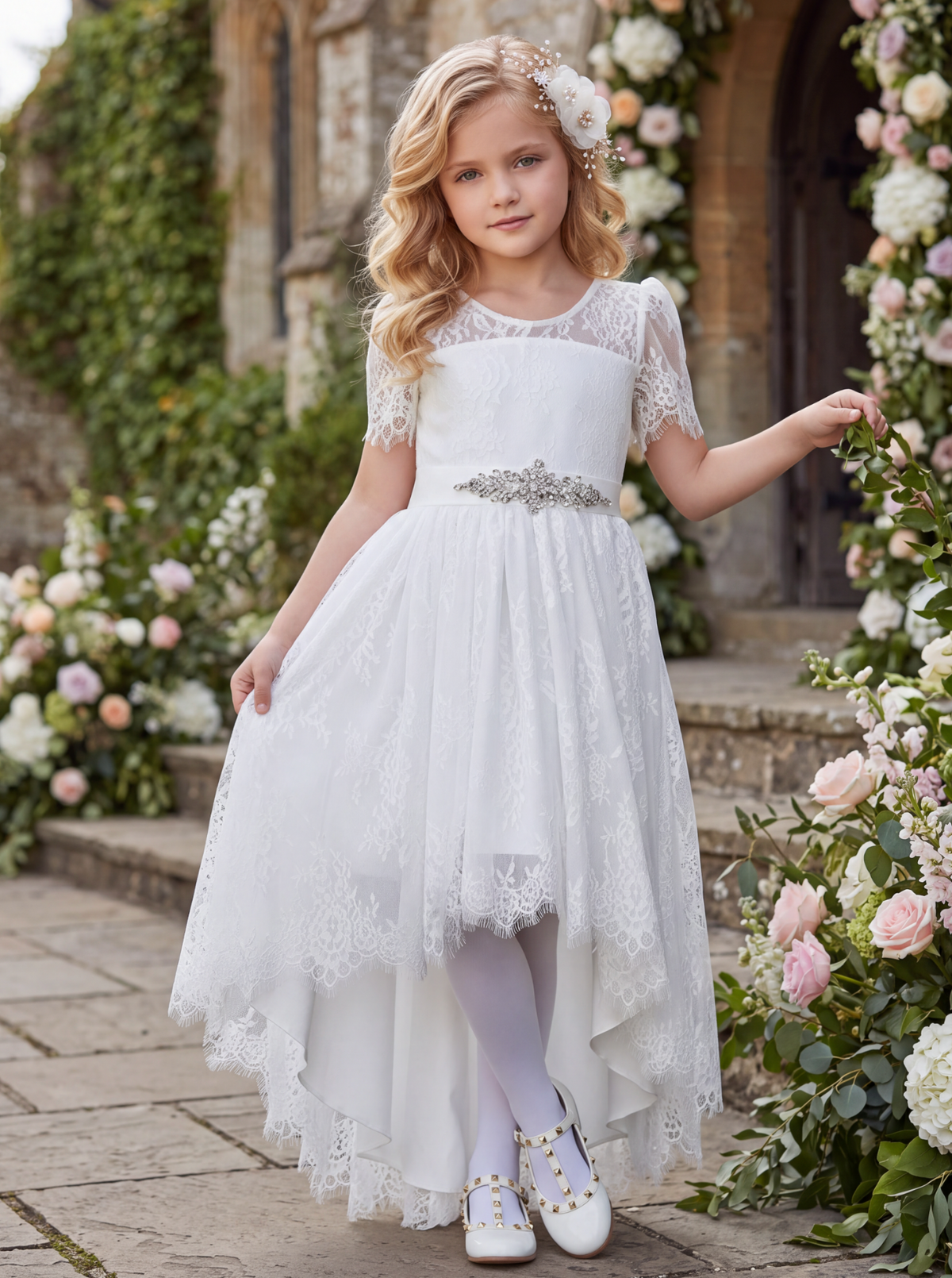 AINSLEY DRESS & BELT SET WHITE
