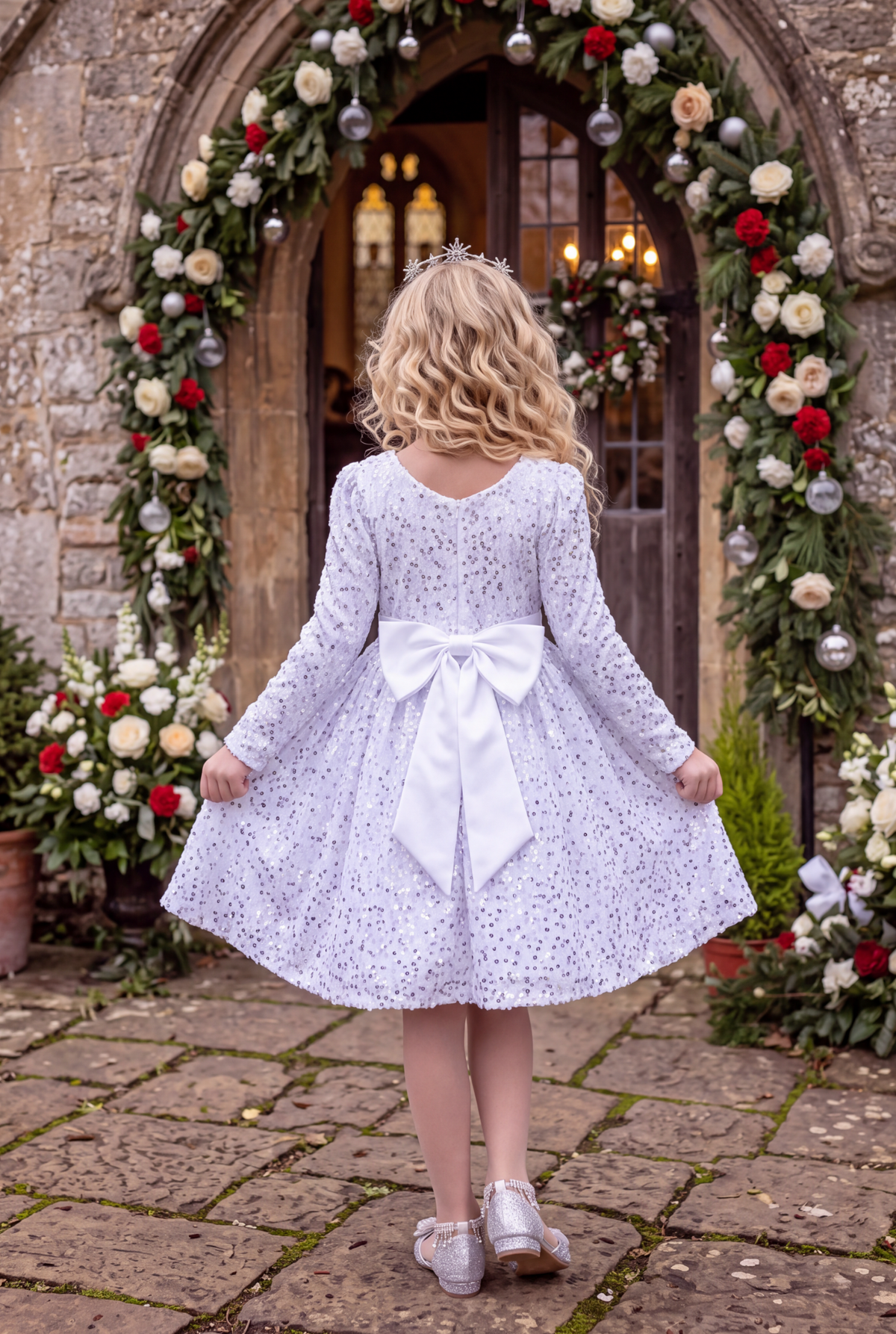 EMMA SEQUIN DRESS WHITE