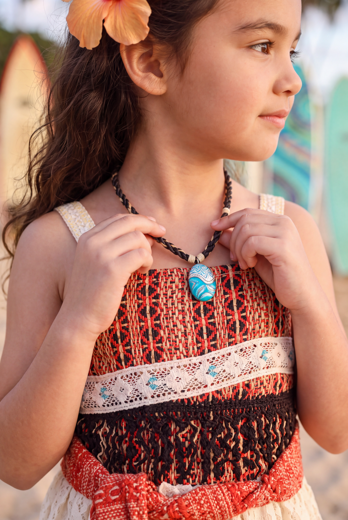 HAWAIIAN PRINCESS DRESS & NECKLACE SET