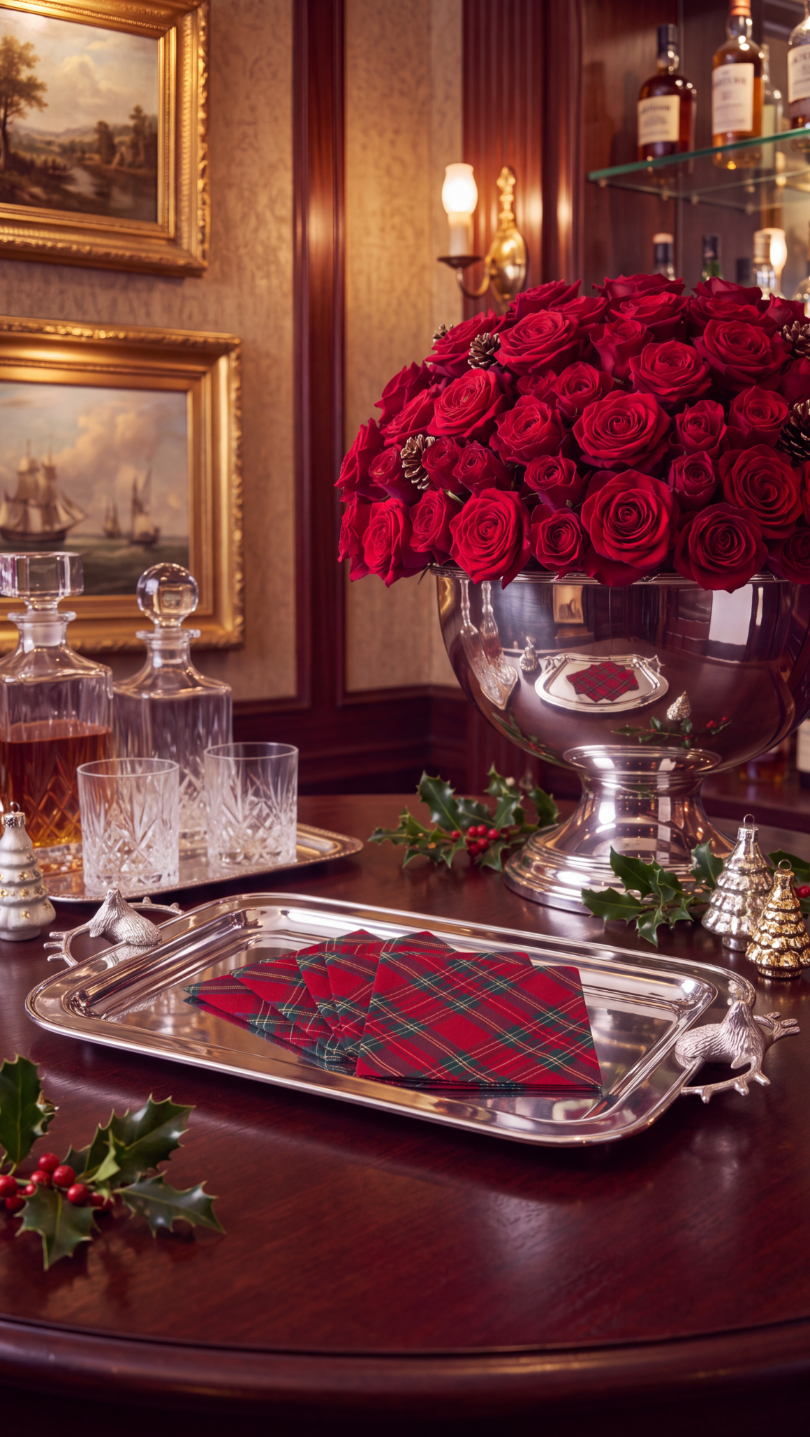 TARTAN COCKTAIL NAPKINS SET OF 4
