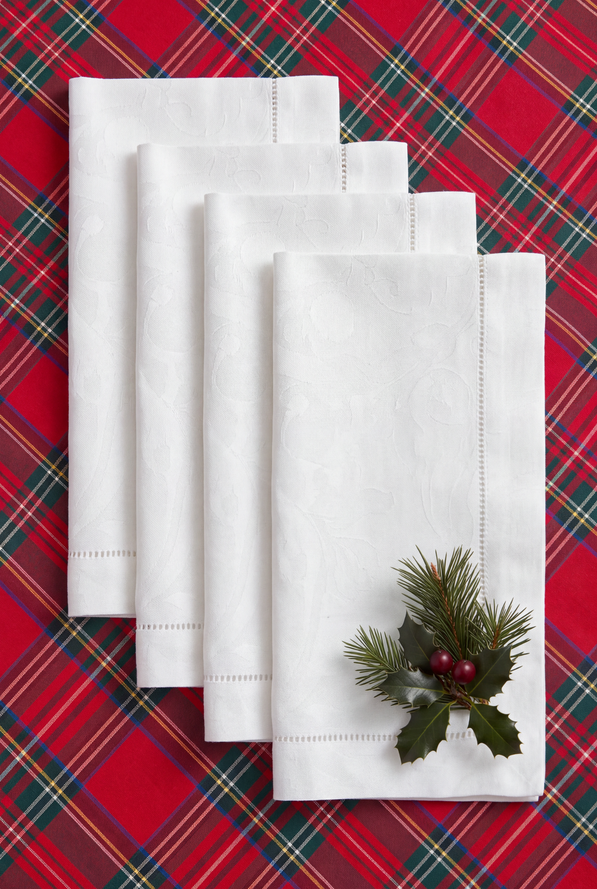 MILANO WHITE JACQUARD NAPKINS SET OF 4