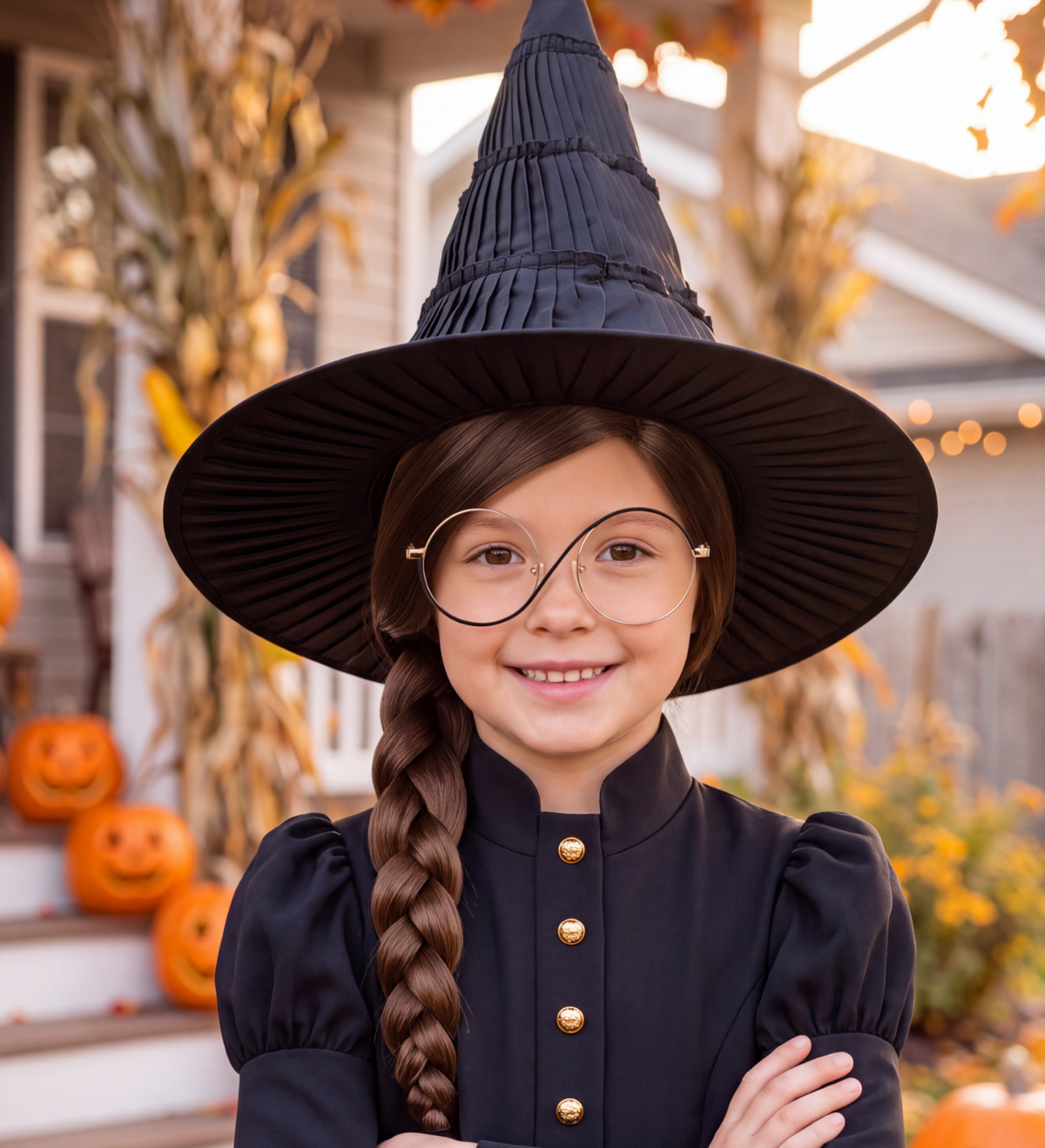 WITCH WIG & GLASSES SET