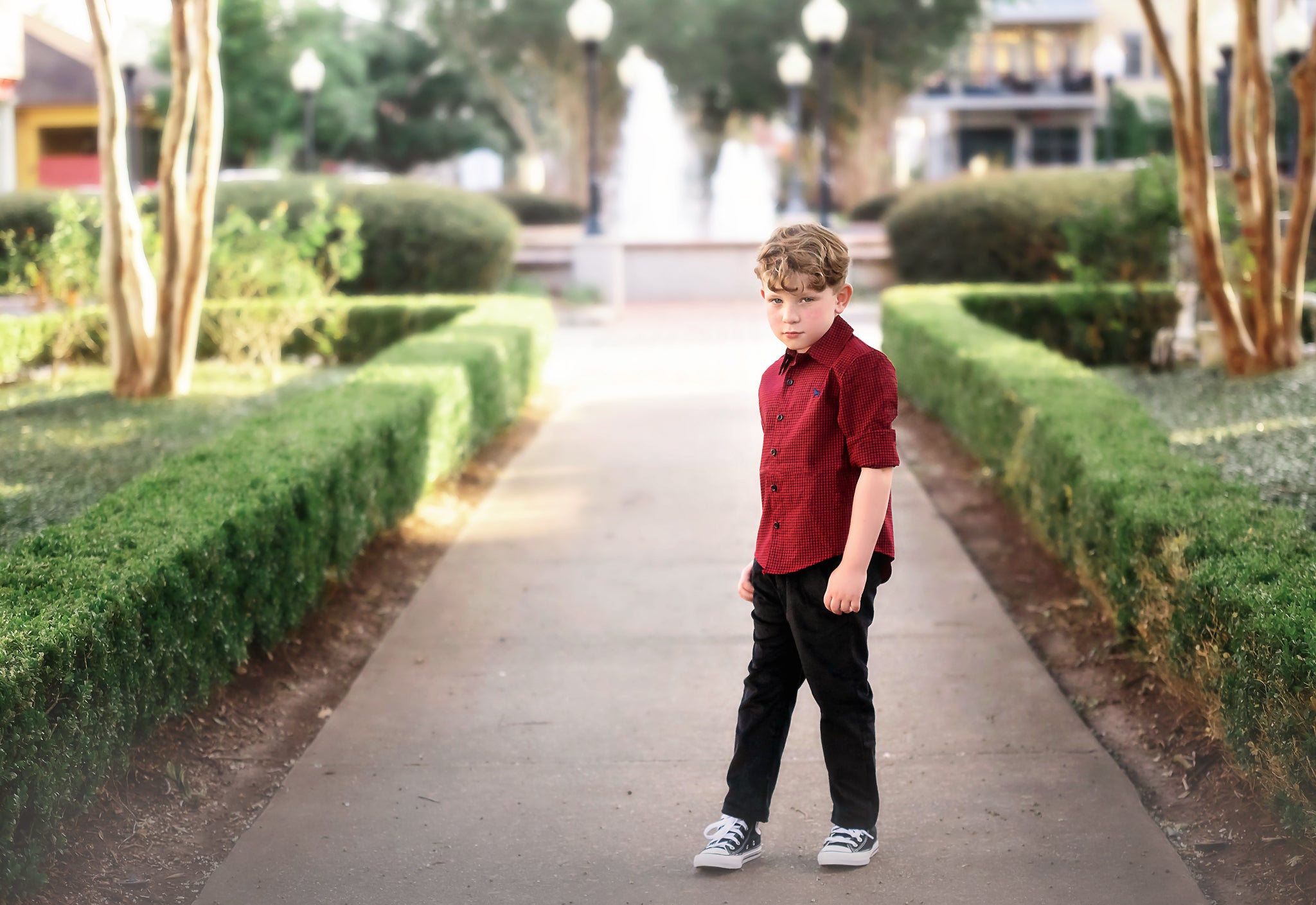 ARCHIE BUTTON DOWN RED & BLACK CHECK