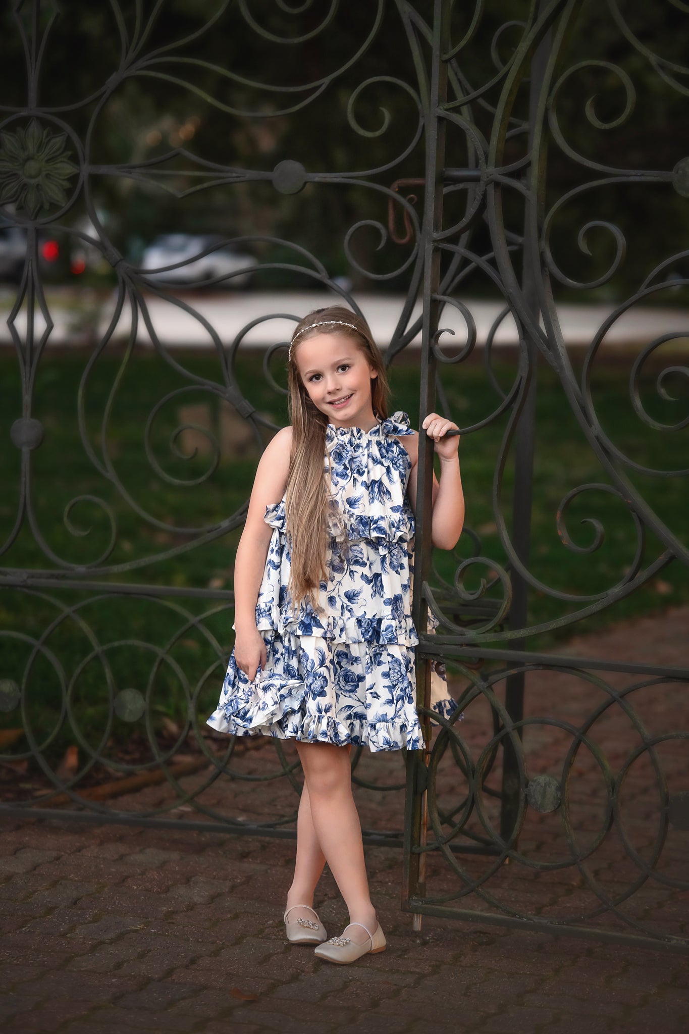 ZOEY DRESS BLUE FLORAL