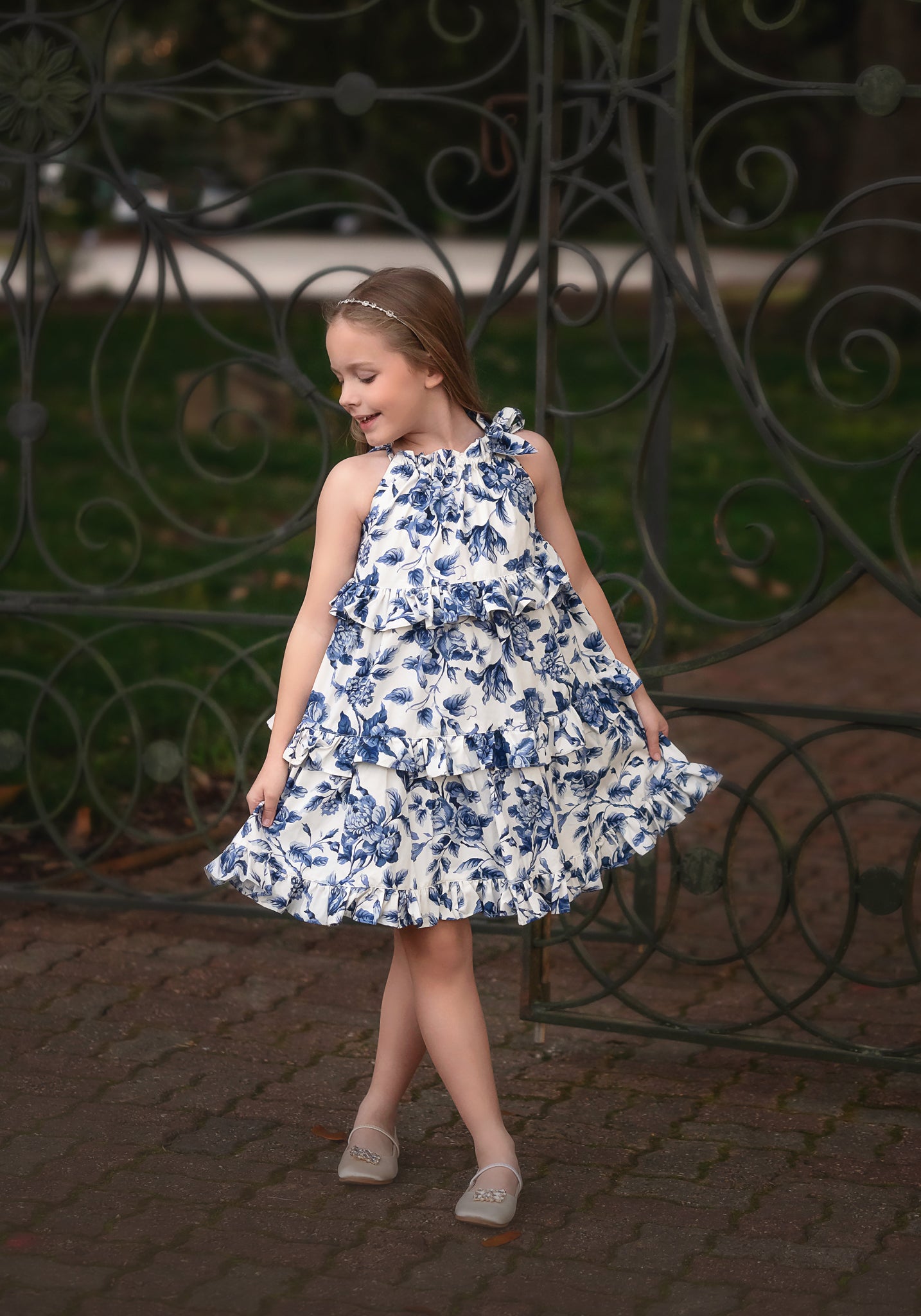 ZOEY DRESS BLUE FLORAL