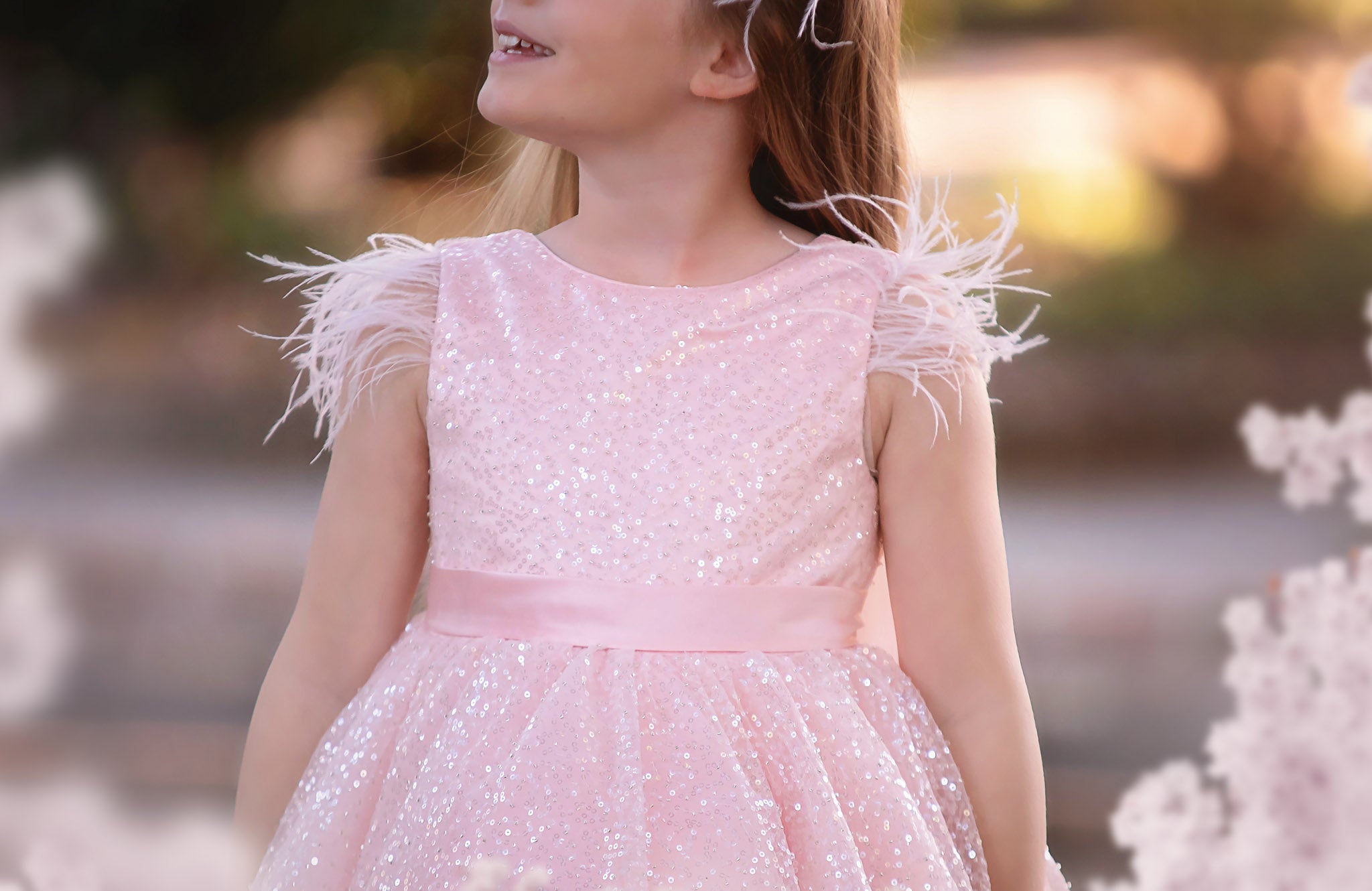 LUXURY COLLECTION ELIANA DRESS & BOW SET BLUSH PINK