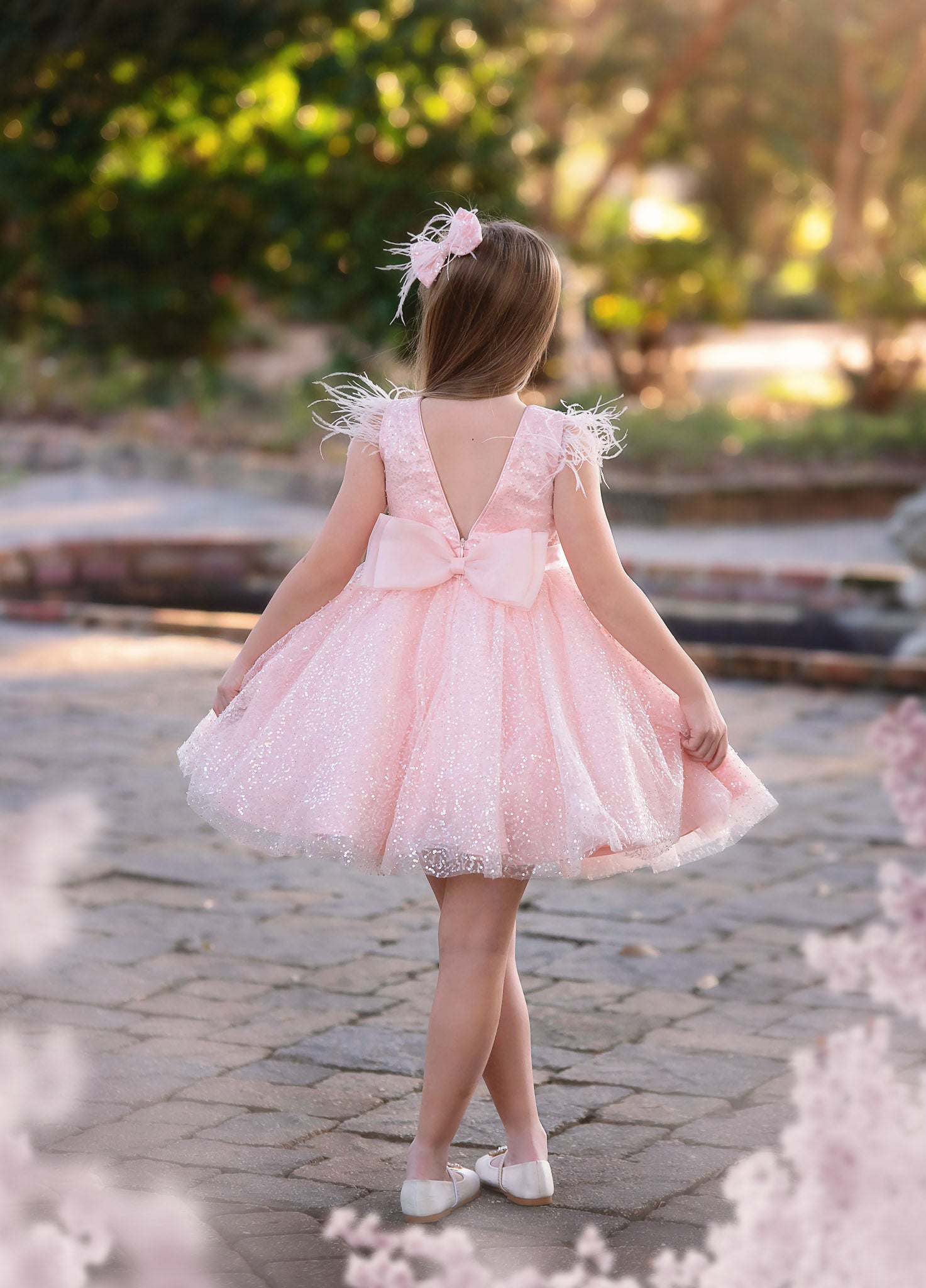 LUXURY COLLECTION ELIANA DRESS & BOW SET BLUSH PINK