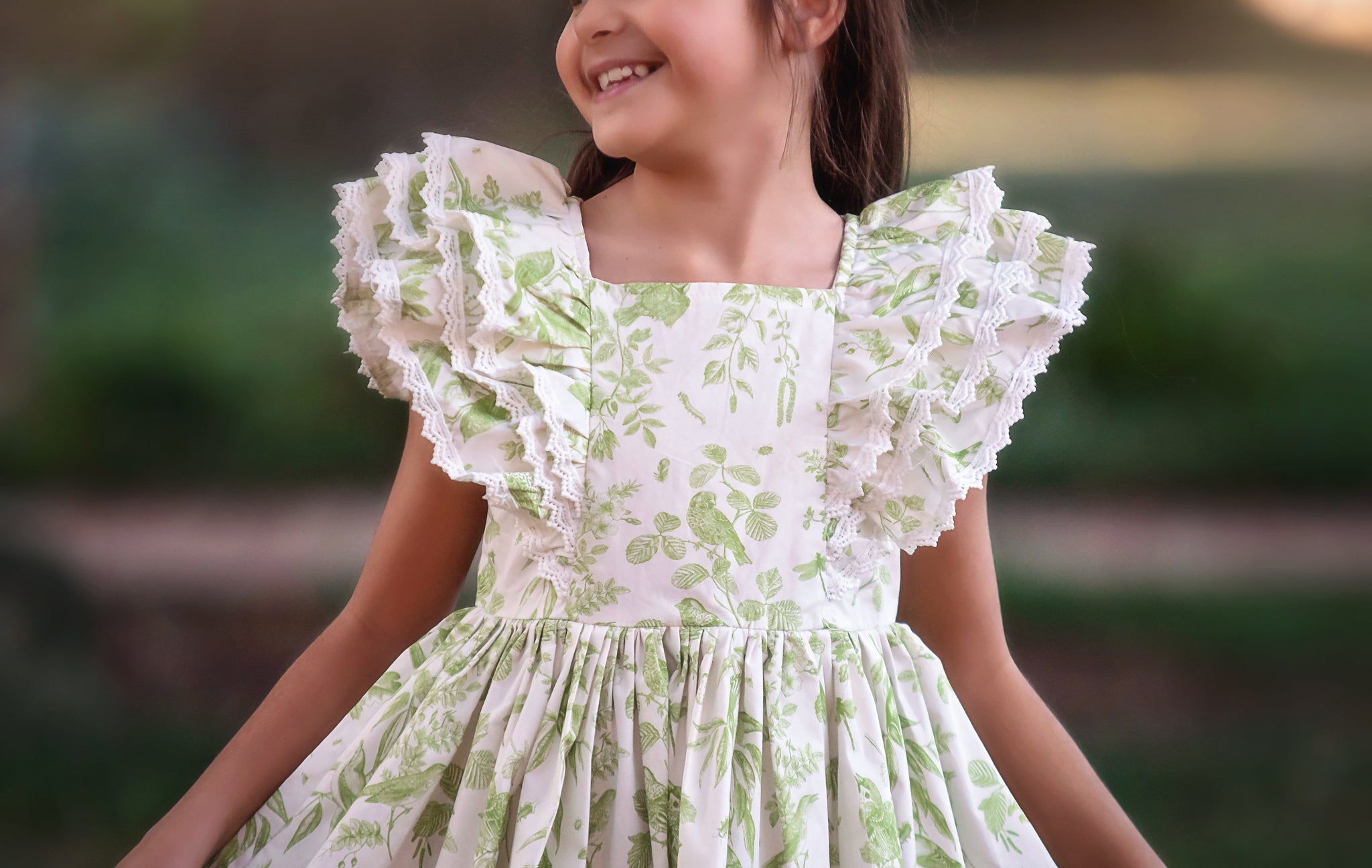 ANNA DRESS GREEN FLORAL