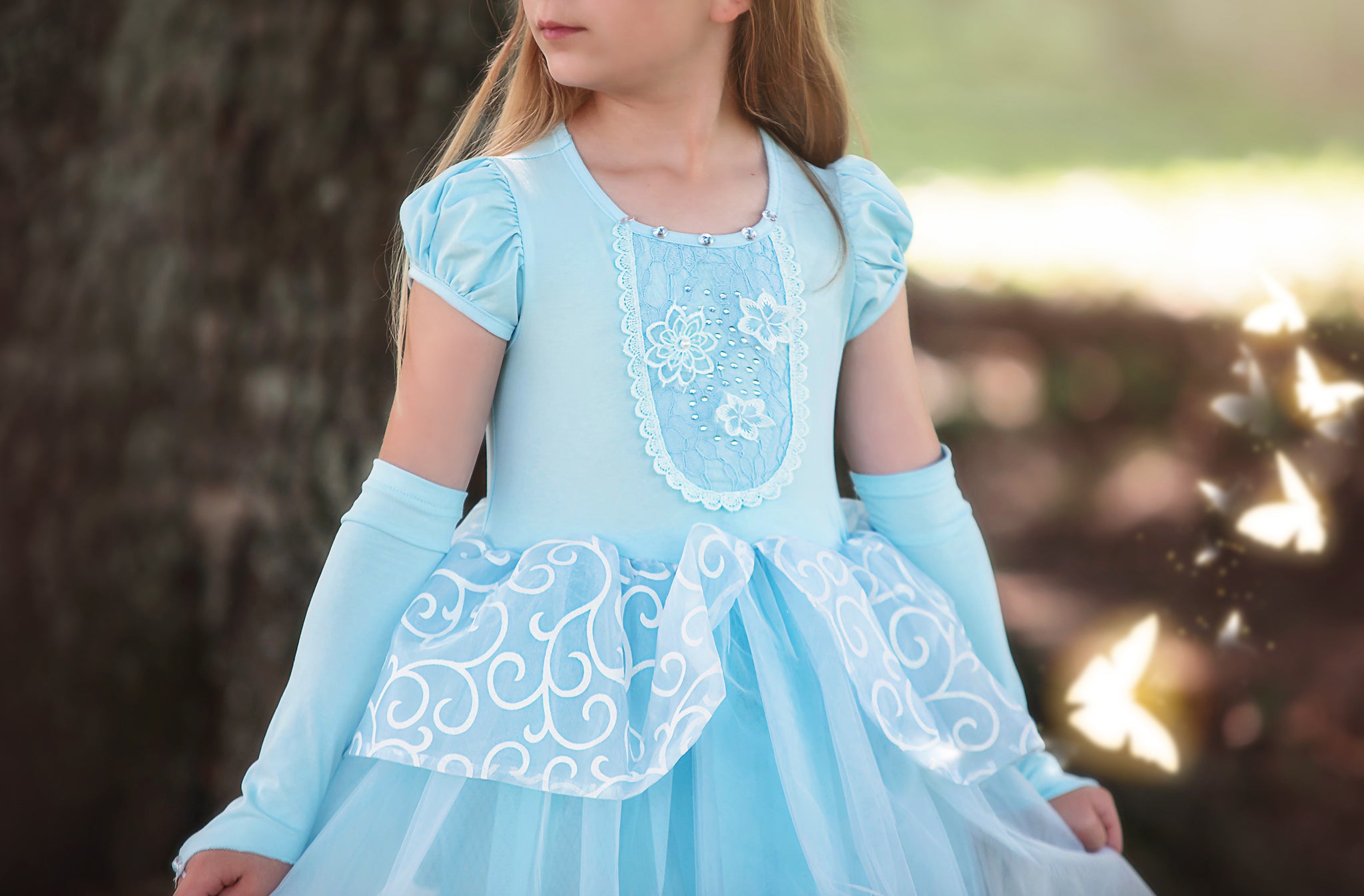 PRINCESS ADELINE MINI DRESS & GLOVES SET BLUE