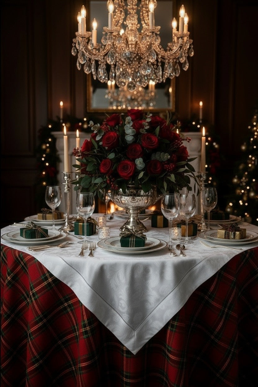 MILANO WHITE JACQUARD TABLE CLOTH 56" SQUARE