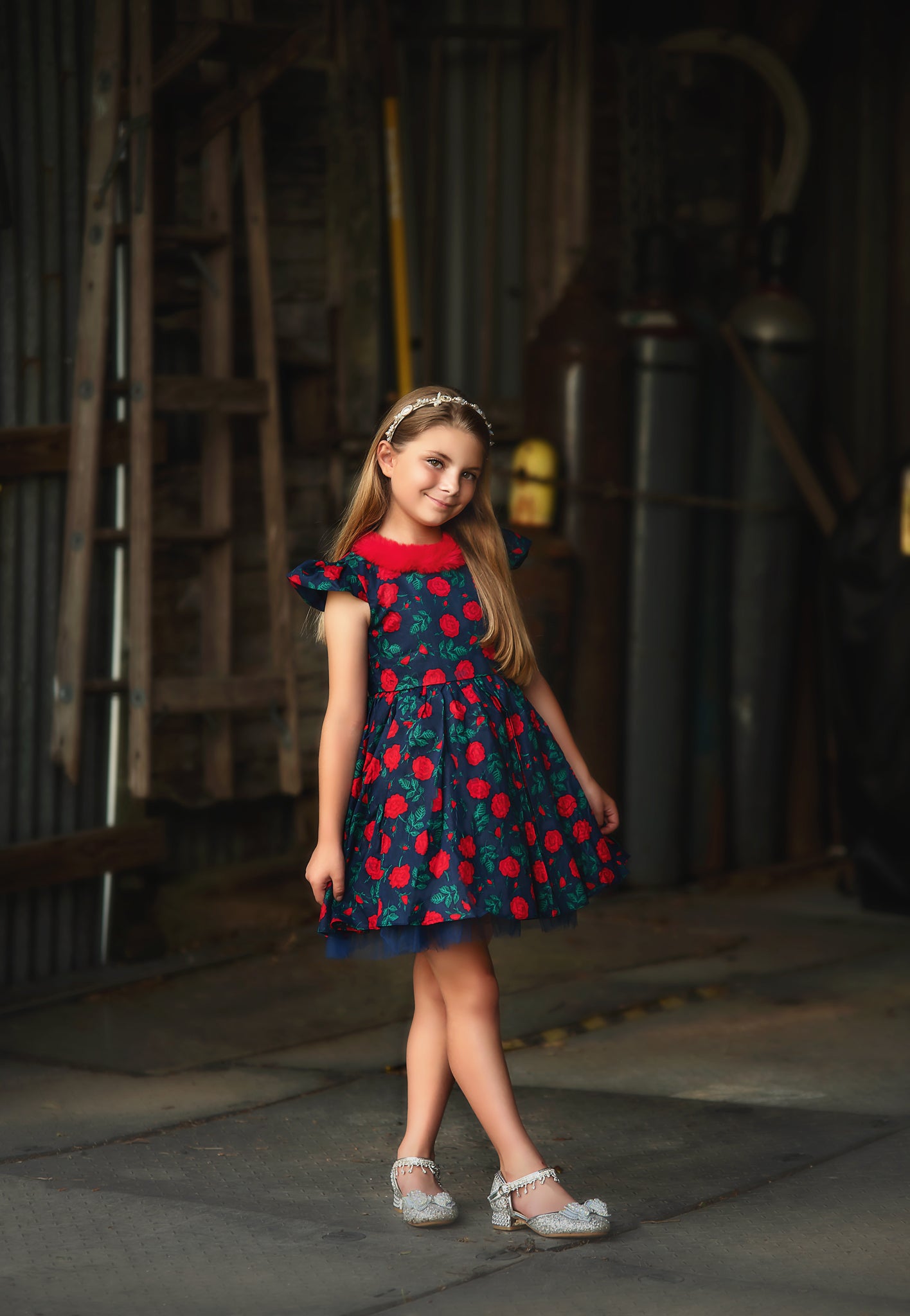 FALL DRESS SALE EVANGELINE DRESS NAVY ROSE FLORAL