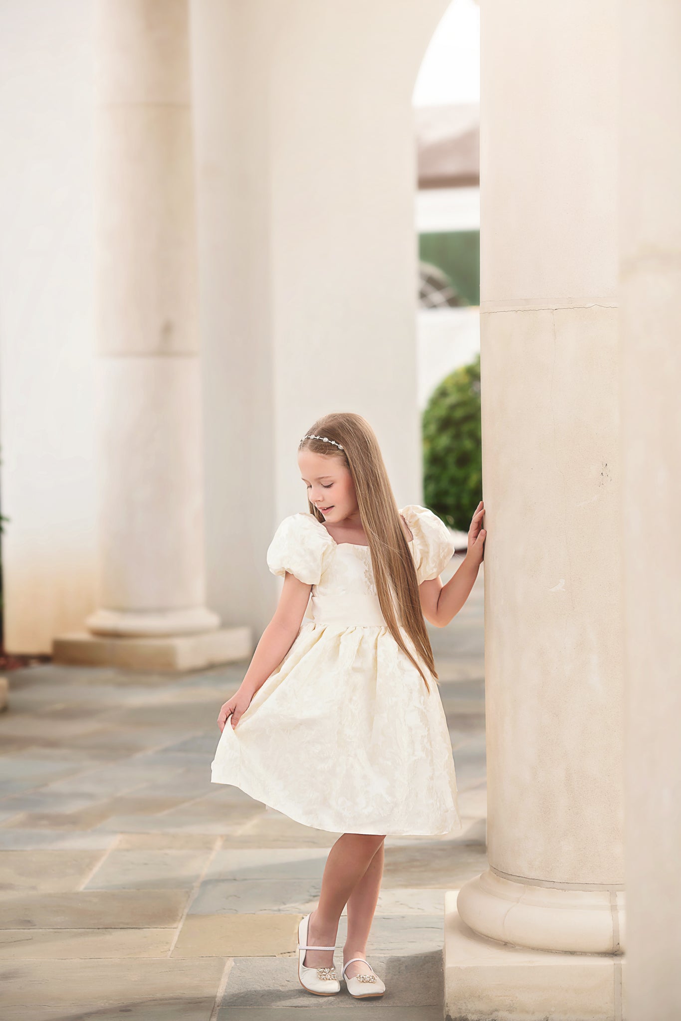 LORNA DRESS IVORY JACQUARD