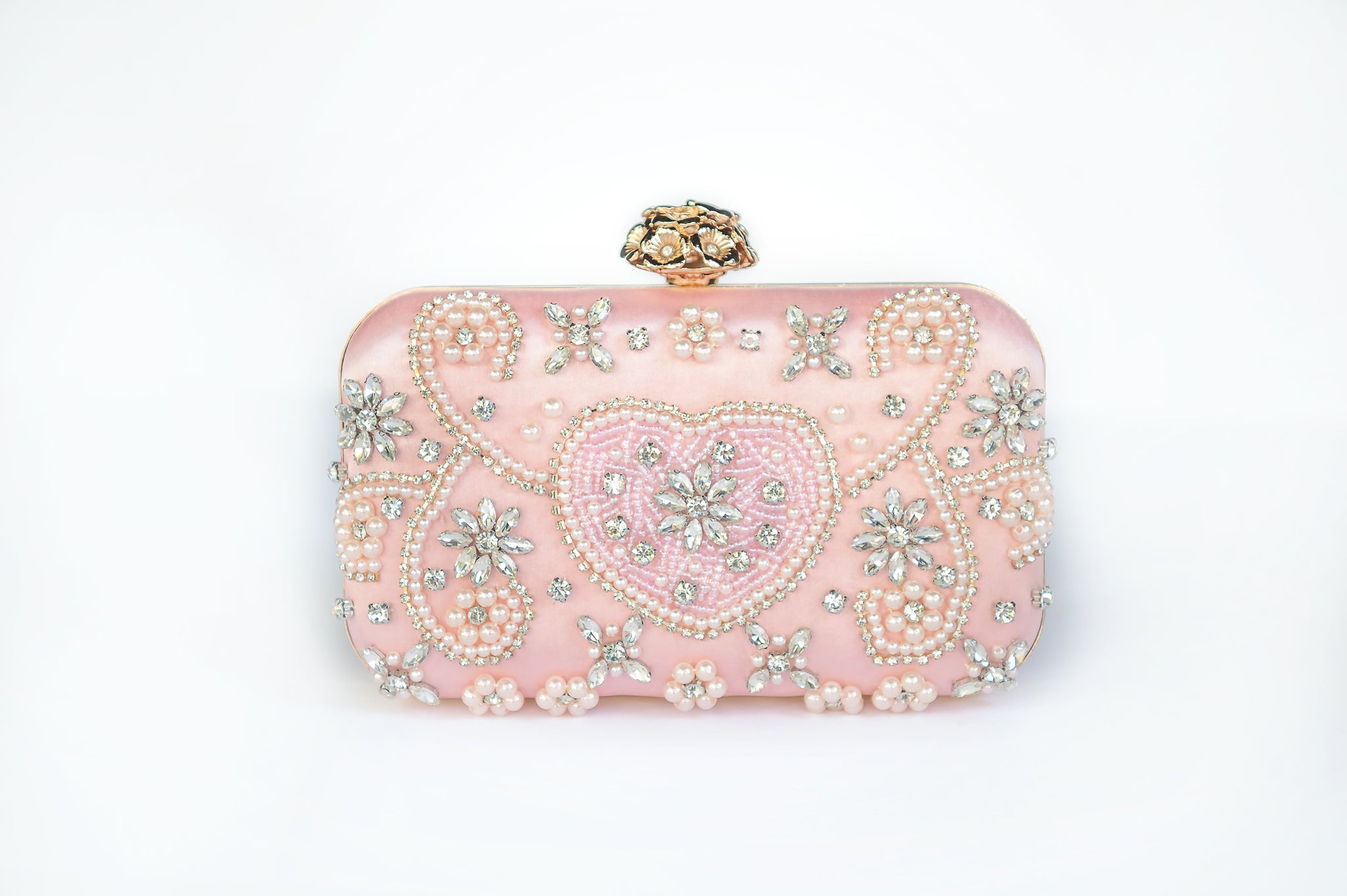 EDDAH JEWELED CLUTCH PINK