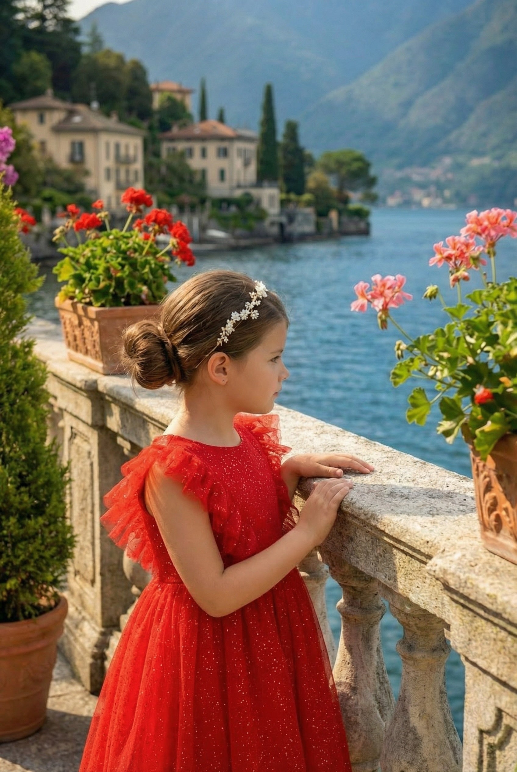 MILLY DRESS SPARKLE CRIMSON