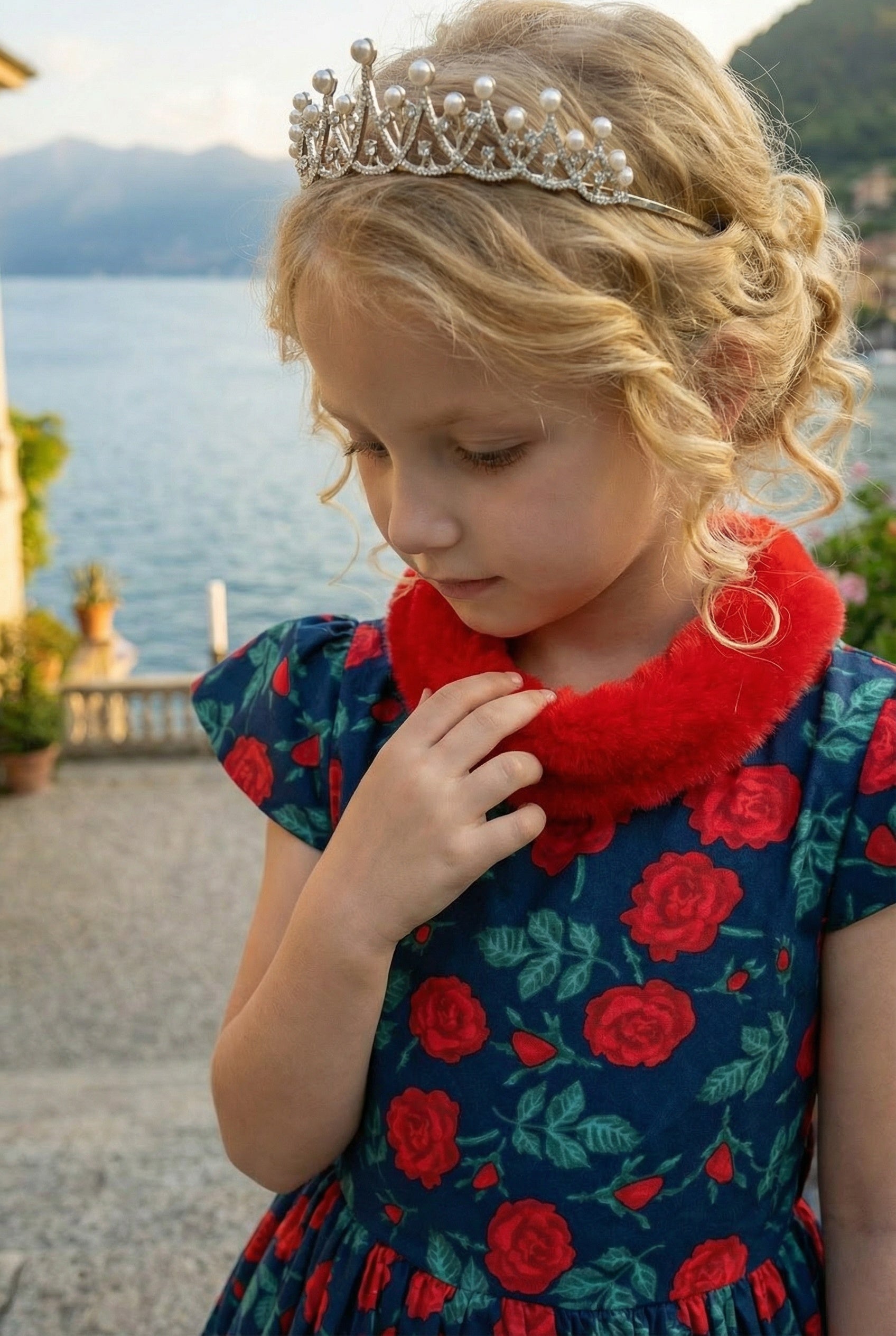 EVANGELINE DRESS NAVY ROSE FLORAL