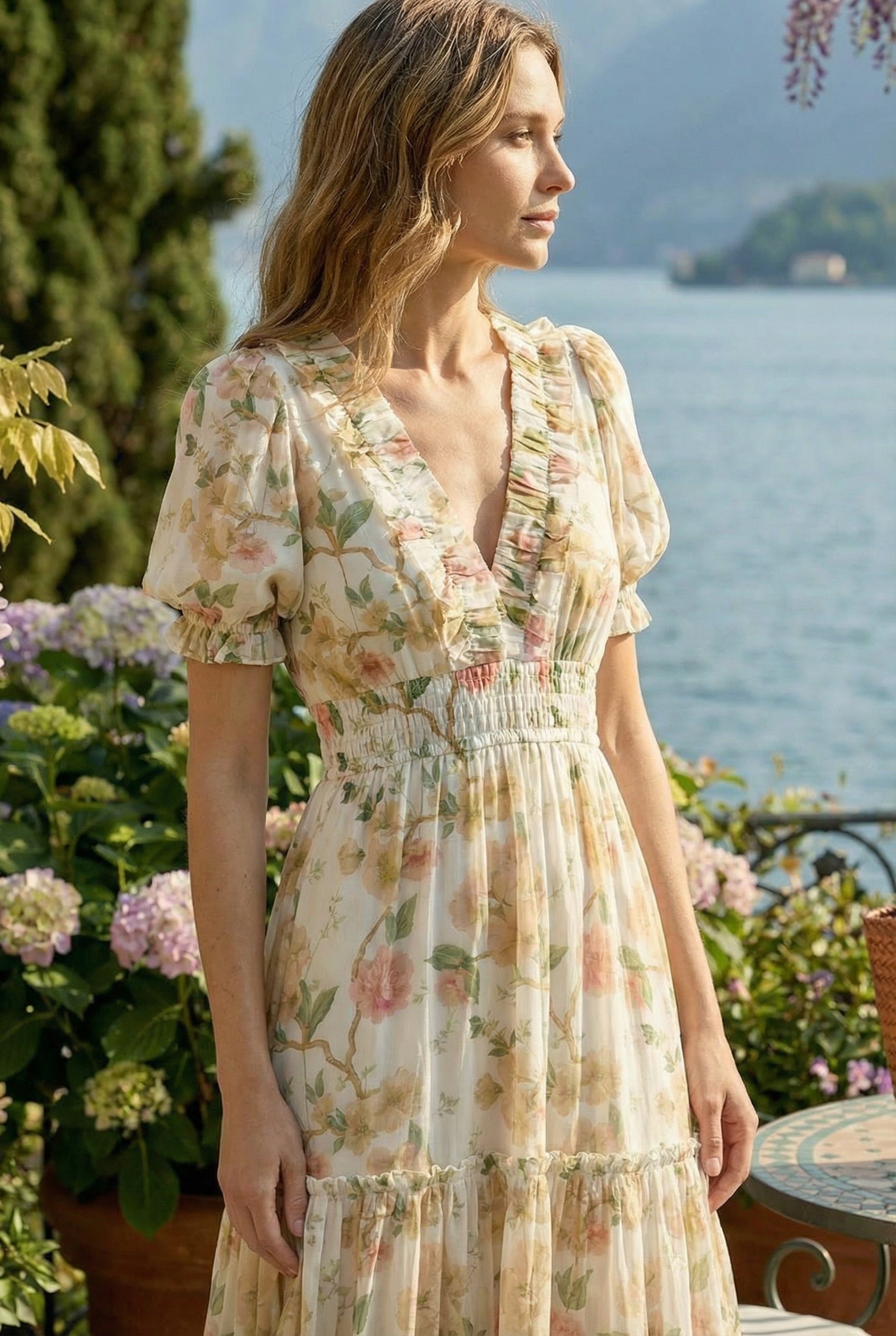 CAPUCINE DRESS IVORY FLORAL