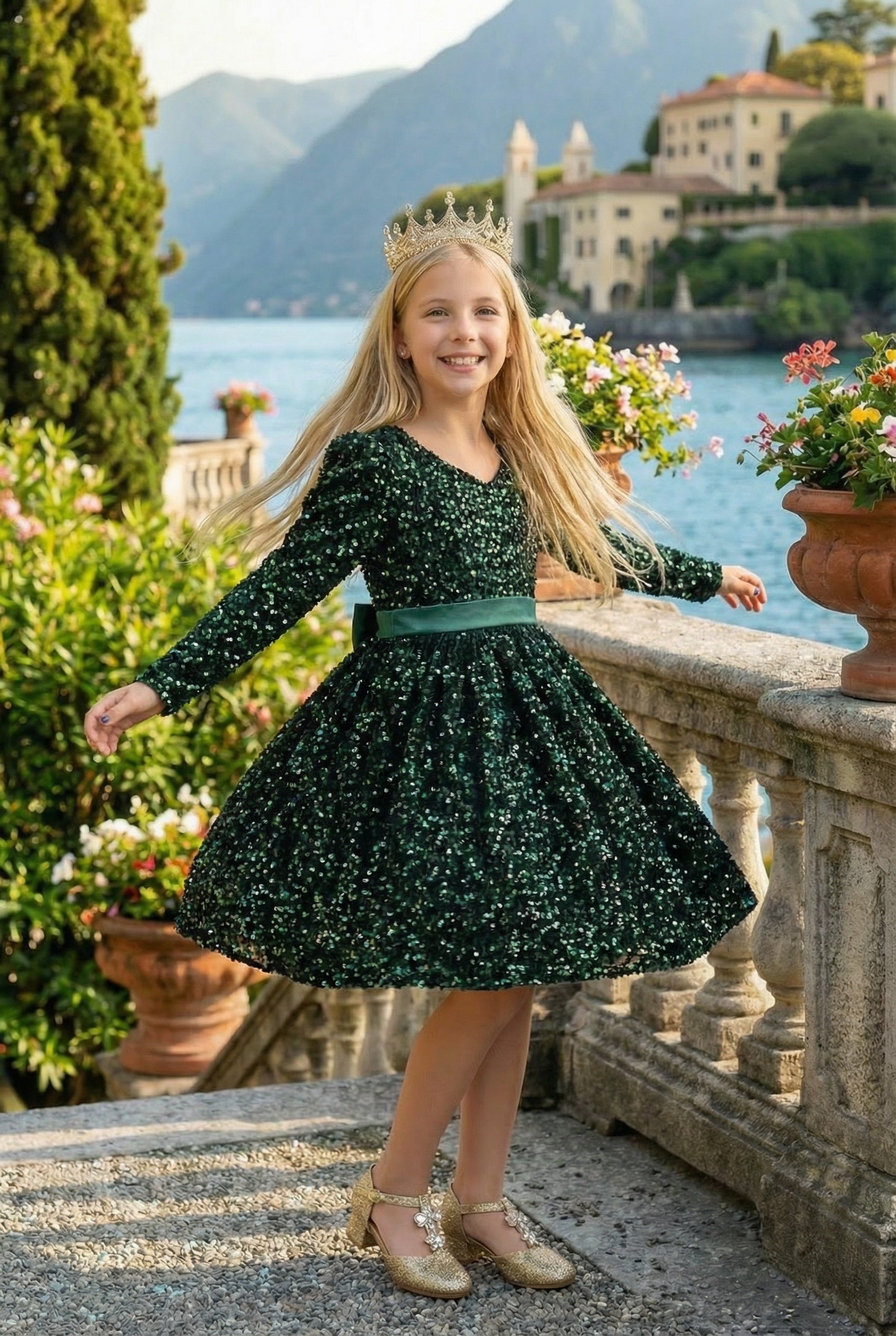 EMMA SEQUIN DRESS EMERALD