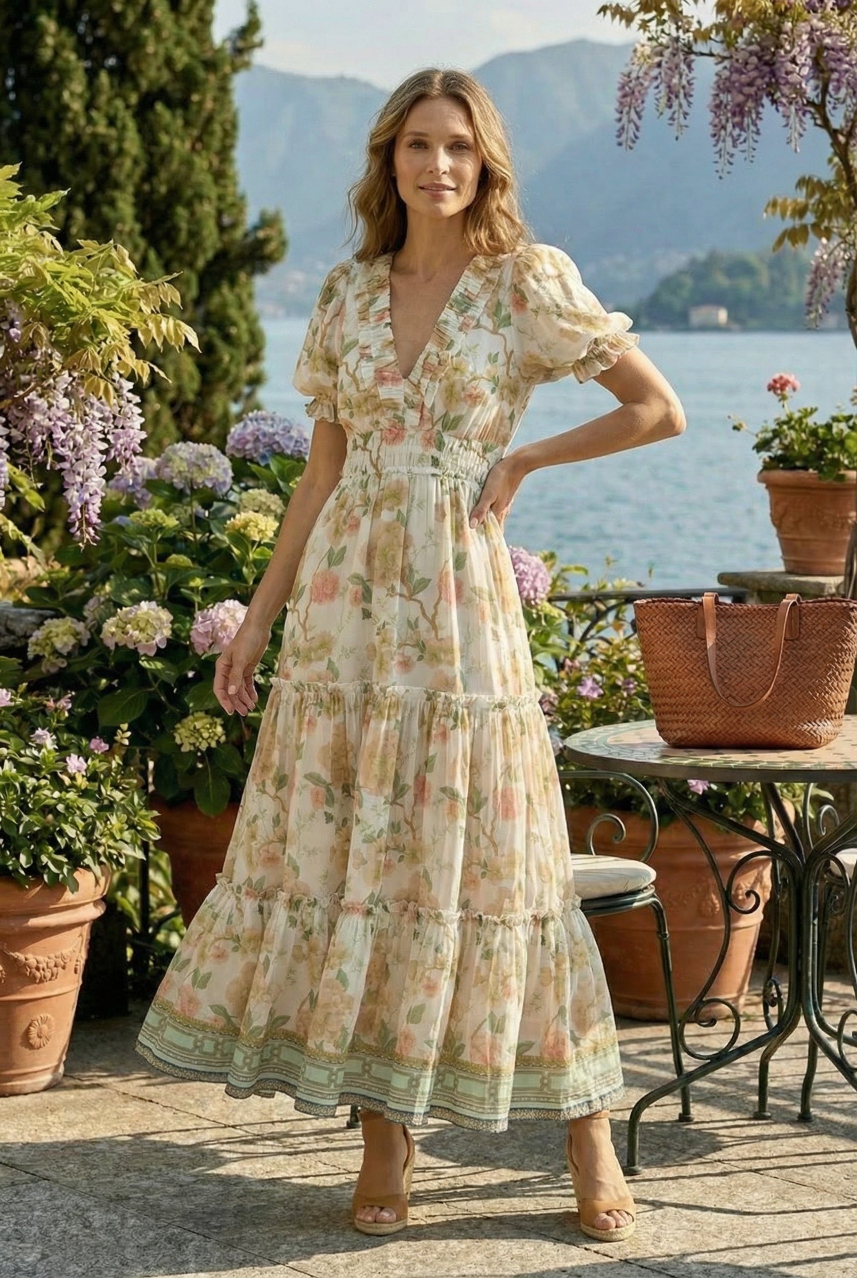 CAPUCINE DRESS IVORY FLORAL