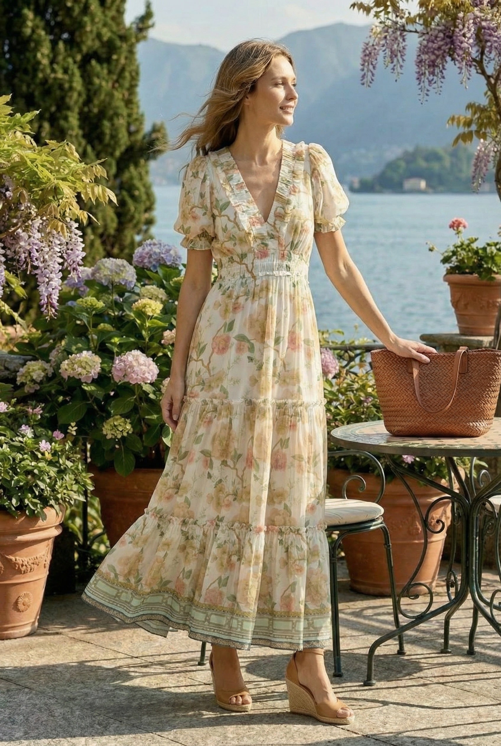 CAPUCINE DRESS IVORY FLORAL
