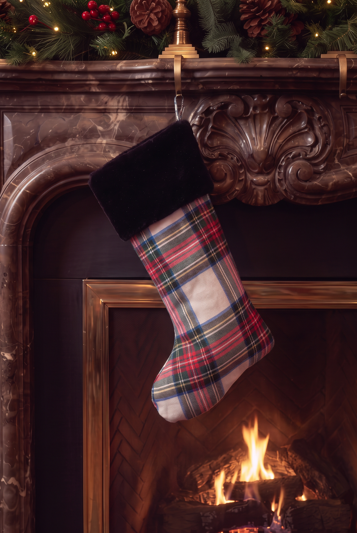 ST. ANDREWS TARTAN STOCKING WHITE