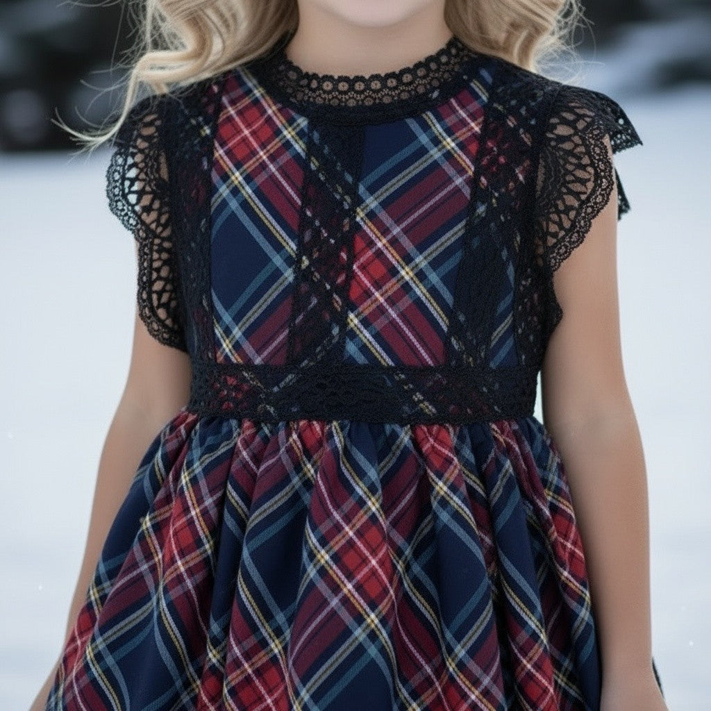 EVERLY DRESS BLACK WATCH TARTAN