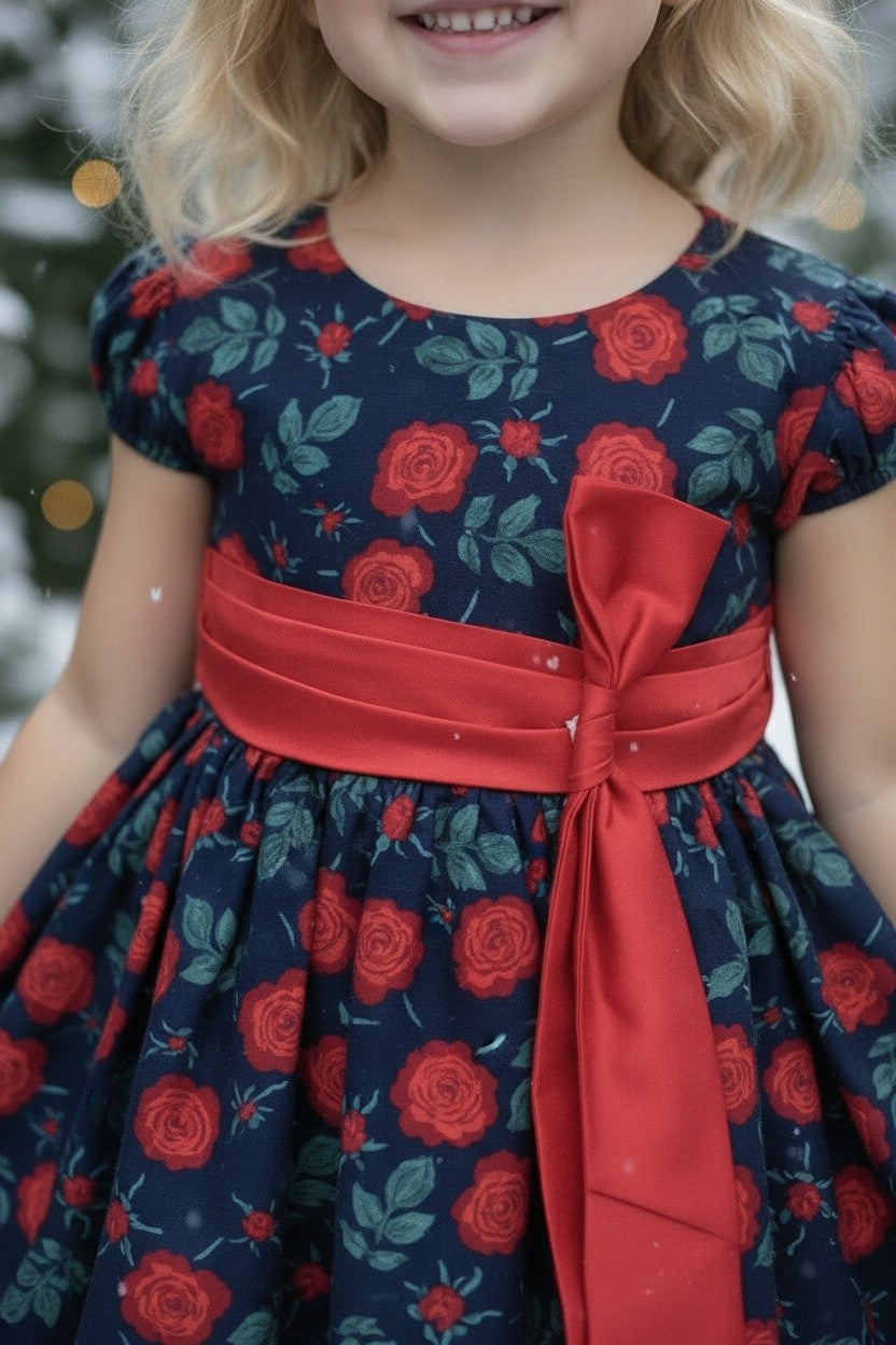 ISLA DRESS NAVY ROSE FLORAL
