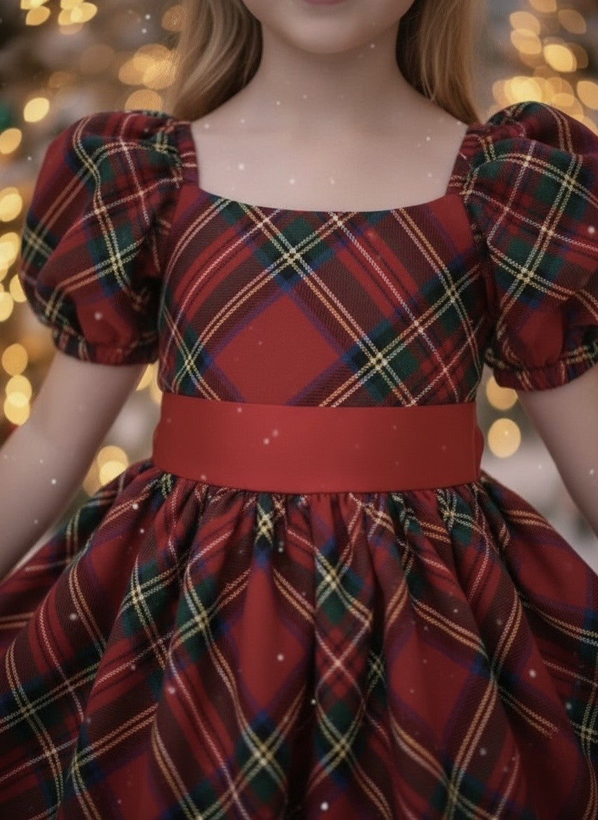 ARIELLE DRESS STEWART TARTAN