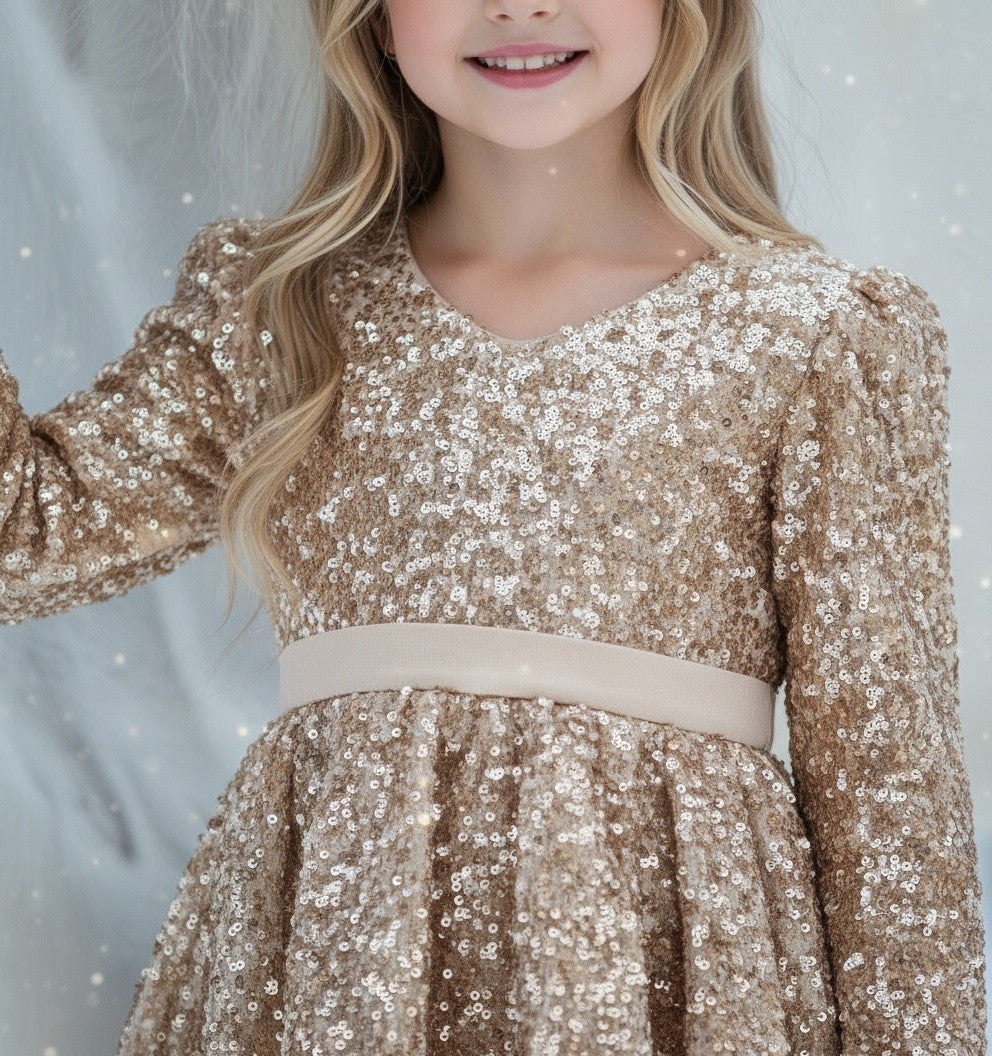 EMMA SEQUIN DRESS GOLD