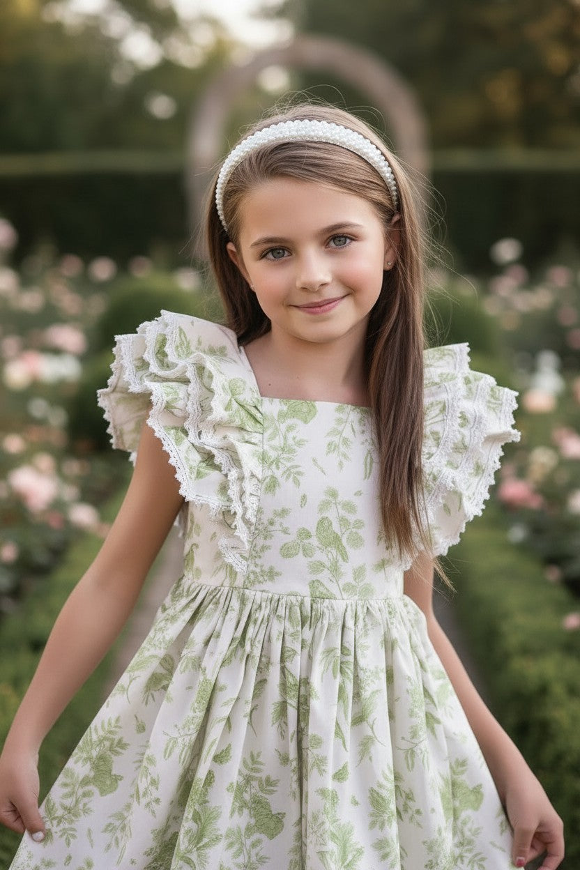 ANNA DRESS GREEN FLORAL