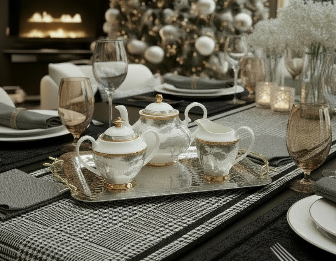 GRISAILLE BONE CHINA TEA SERVICE