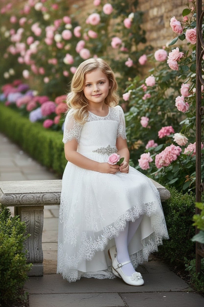 AINSLEY DRESS & BELT SET WHITE