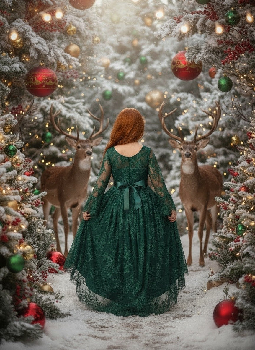 AINSLEY DRESS & BELT SET EMERALD