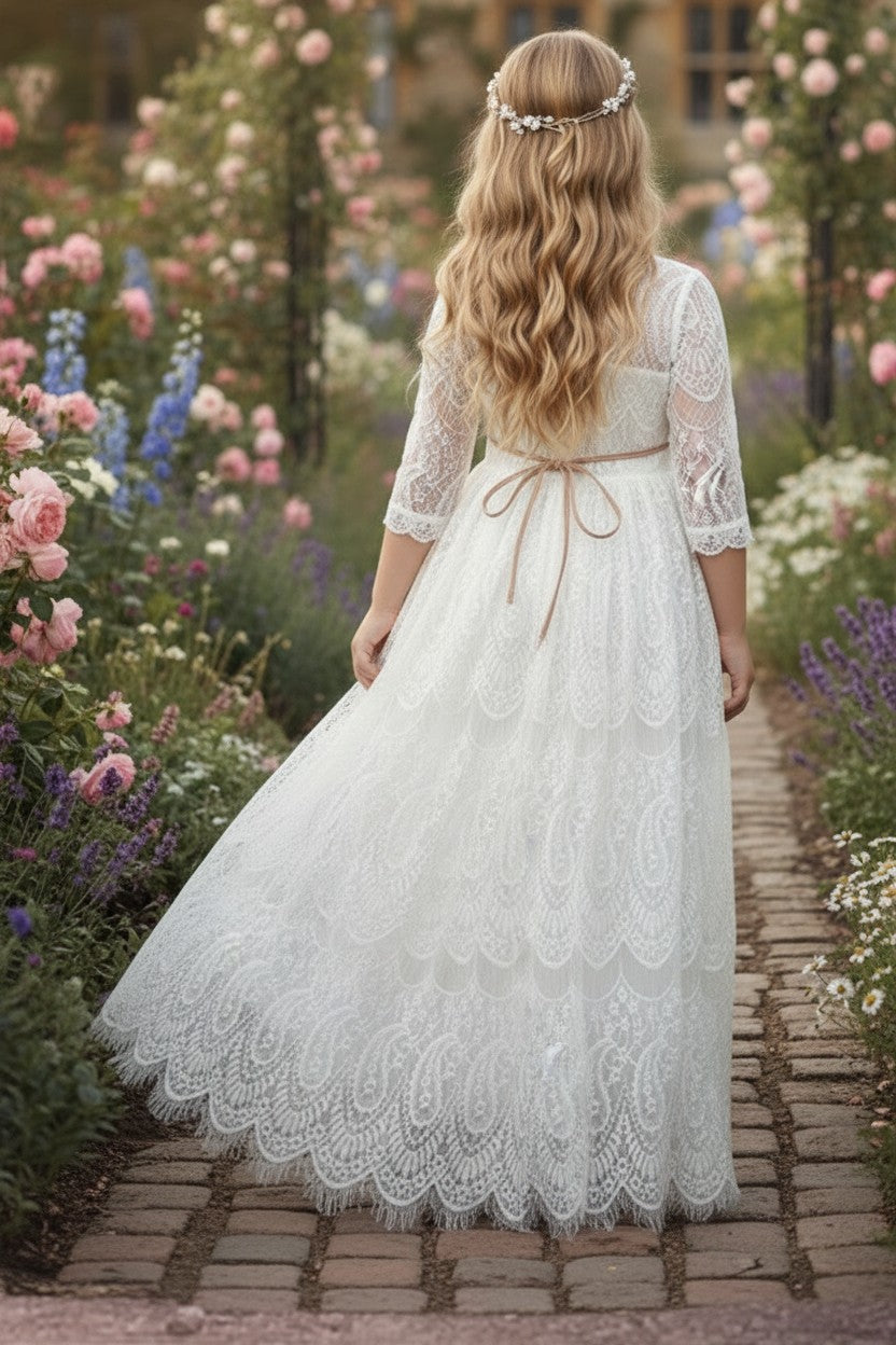 BELLA RAFAELA GOWN & BELT SET WHITE