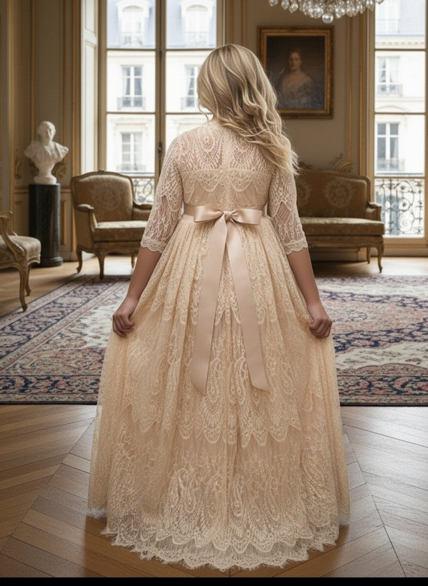 BELLA RAFAELA GOWN & BELT SET BUTTERSCOTCH