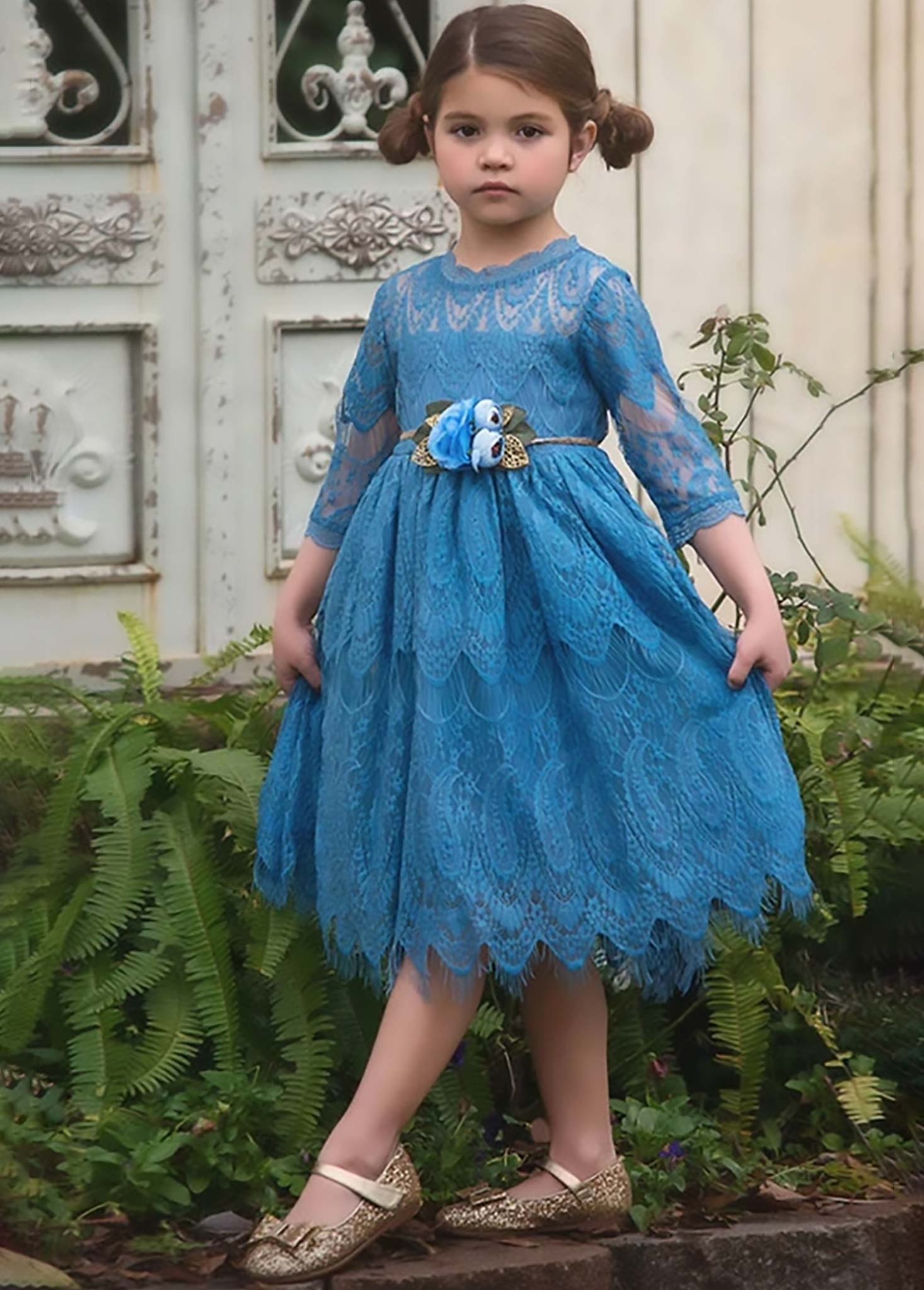 Bella Rafaela Dress & Belt Set Carolina Blue 4 Bella Rafaela Dress & Belt Set Carolina Blue 4