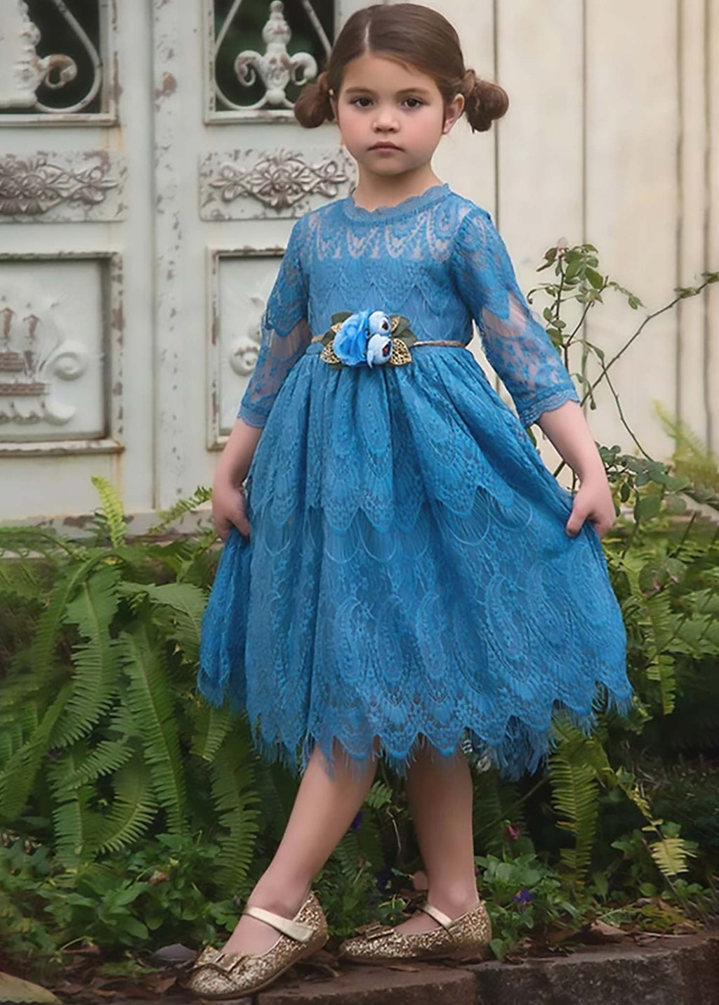 Bella Rafaela Dress & Belt Set Carolina Blue