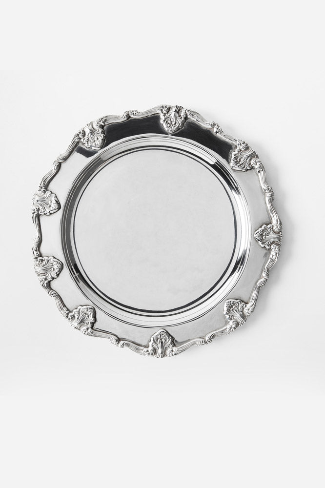 SILVER PLATED ST. JAMES CHARGER PLATE