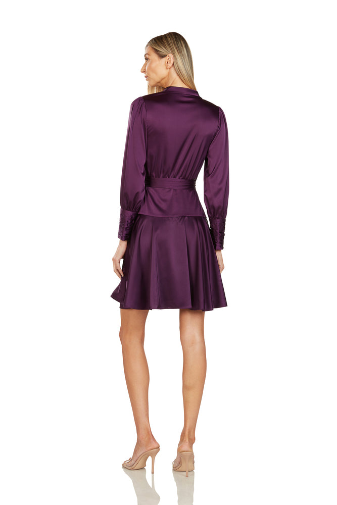 ALBERTINE WRAP DRESS EGGPLANT