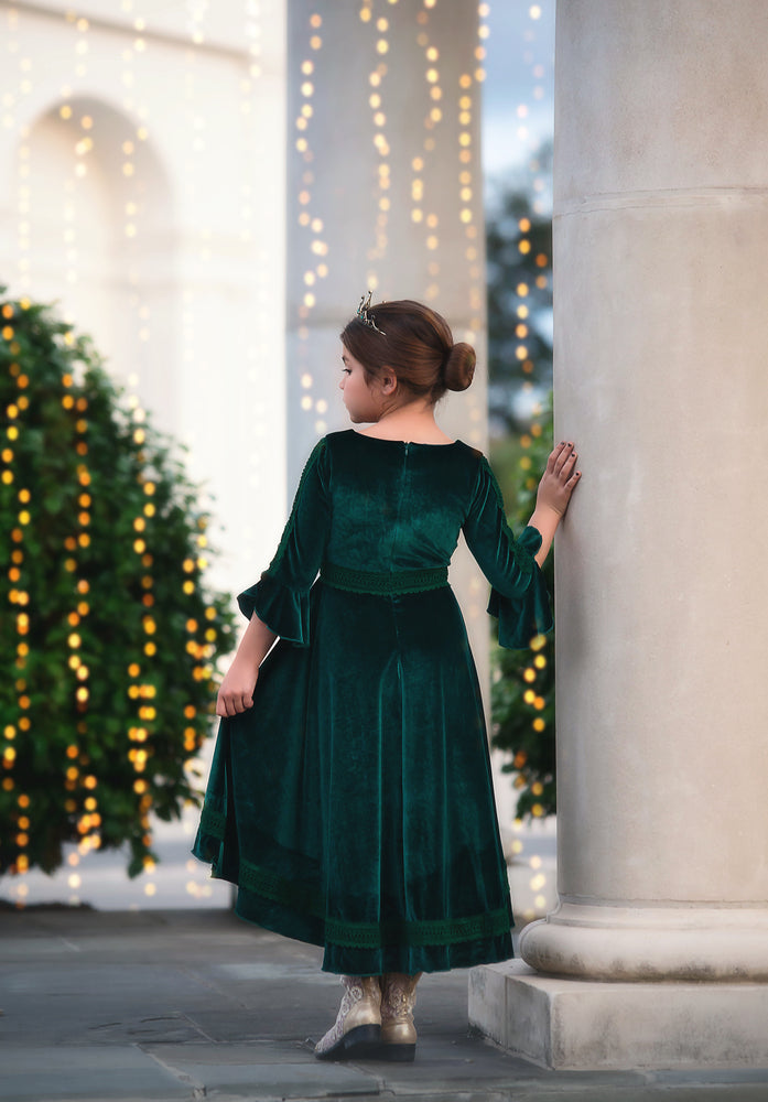 LILY DRESS EMERALD VELVET