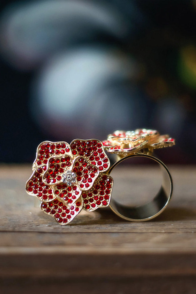 Rose Rouge Napkin Ring Set of