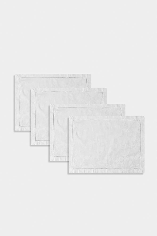 MILANO WHITE JACQUARD PLACEMATS SET OF 4