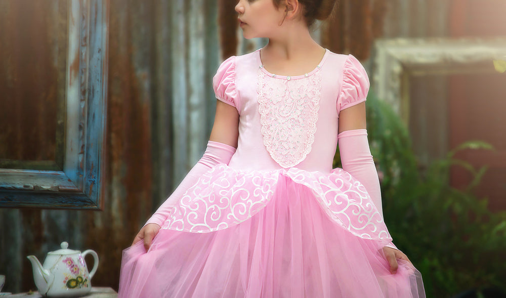 PRINCESS ADELINE GOWN & GLOVES SET PINK