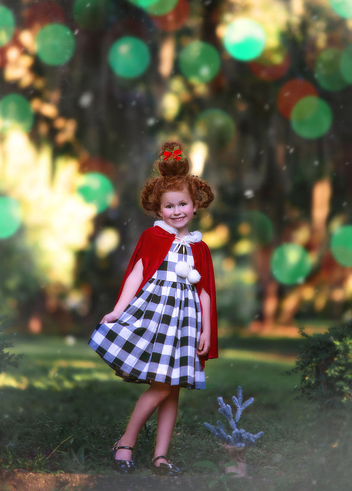 FALL DRESS SALE SANTA'S SILLY HELPER DRESS & CAPE SET