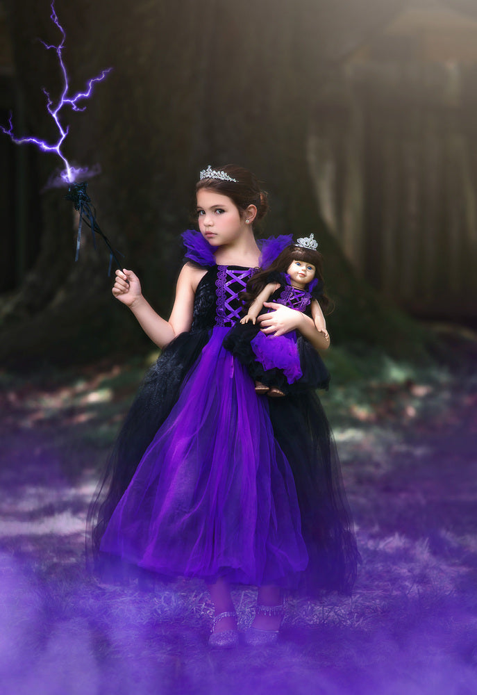trish scully purple dress The Villain Doll Dress