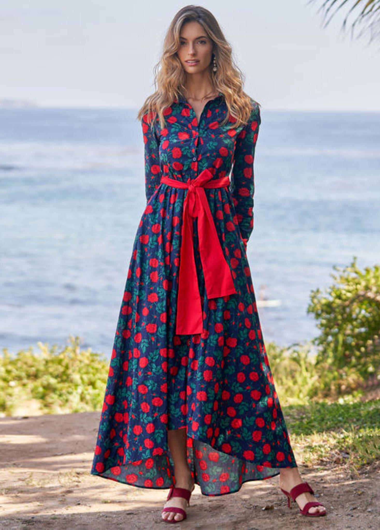 CONSTANCE MAXI DRESS NAVY ROSE FLORAL